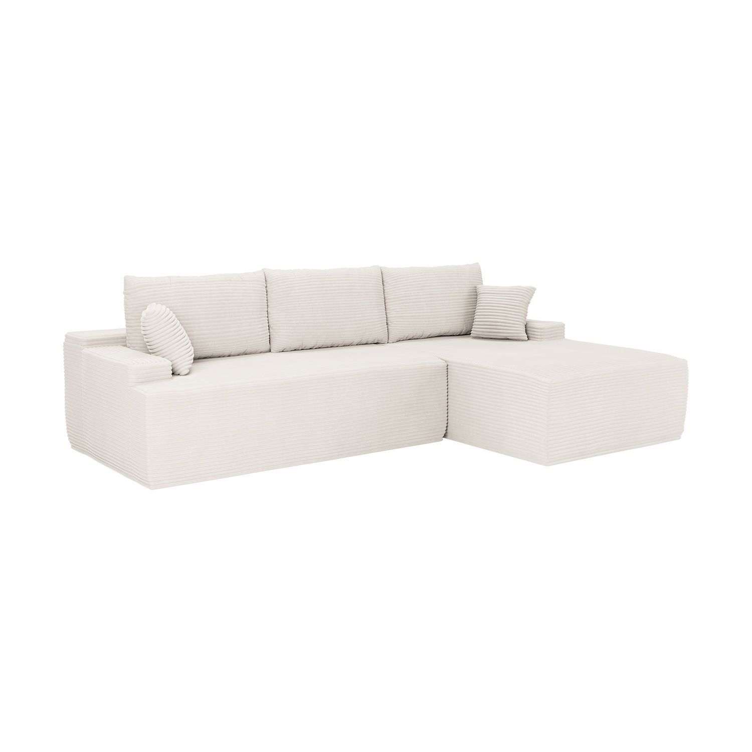Sofa - Modern Cord , Cozy Couch With Foam Cushioning, Cord Upholstery & Pillows, Modular