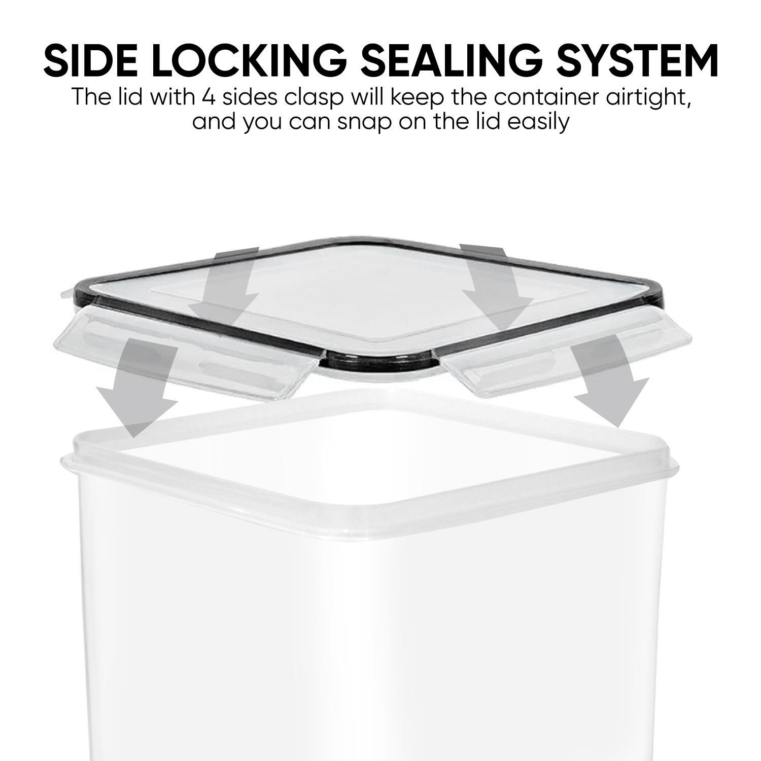 4pcs 5.2L Airtight Food Storage Containers with Labels