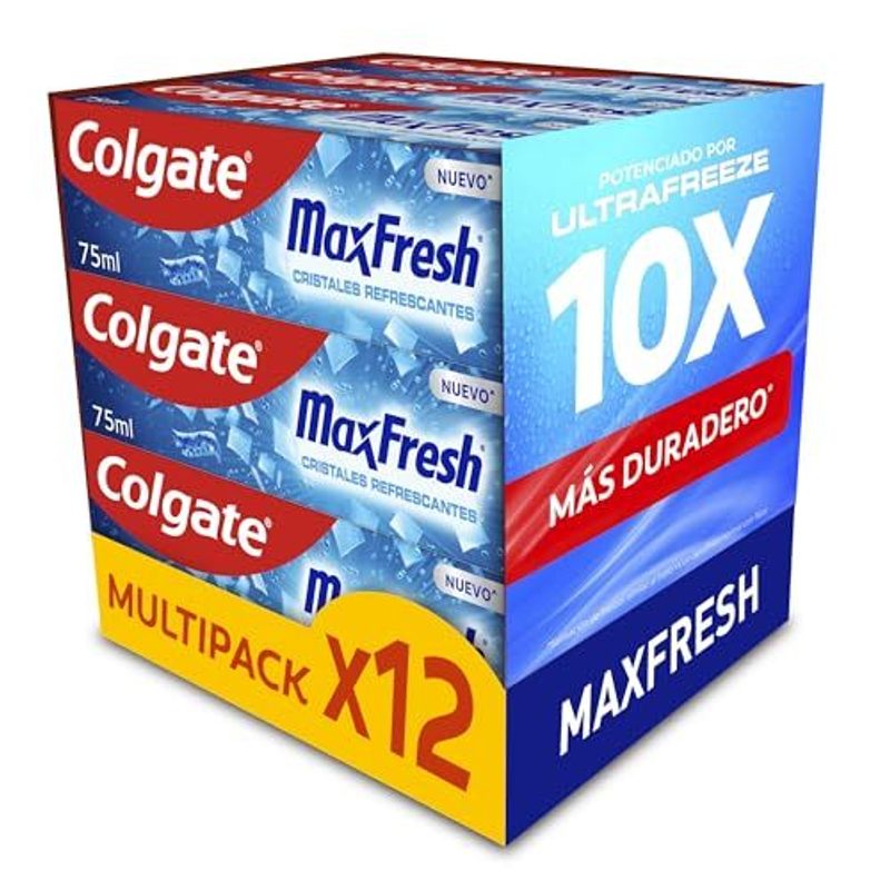 TEMU COLGATE - Pasta de Dientes Colgate Cristales Refrescantes Pack 12 x 75 ml - Sabor - Dentífrico con Flúor - de Instantáneo veces más Duradero