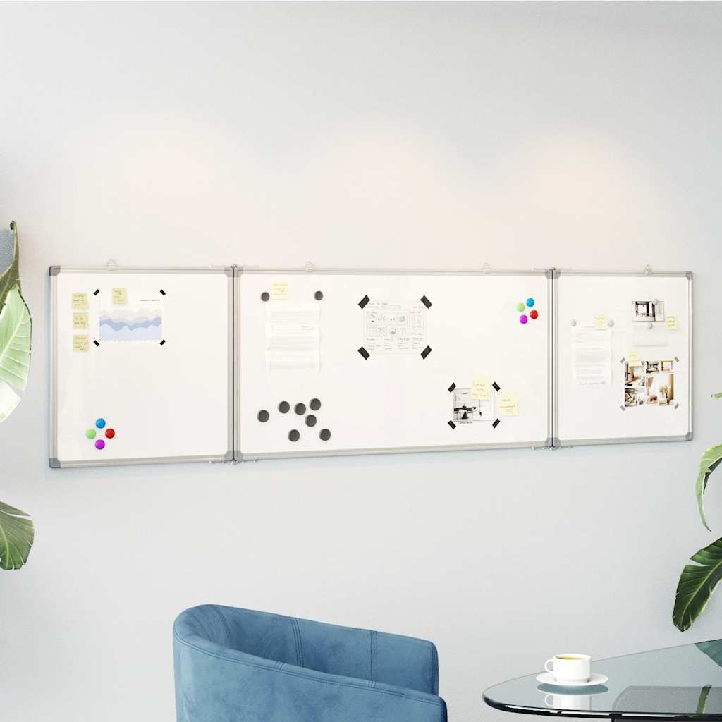 Magnetic Whiteboard, Memo Board With Hooks, Panel, Magnetic Board For School, Conference Room, Office, Writing Board, Foldable Aluminum