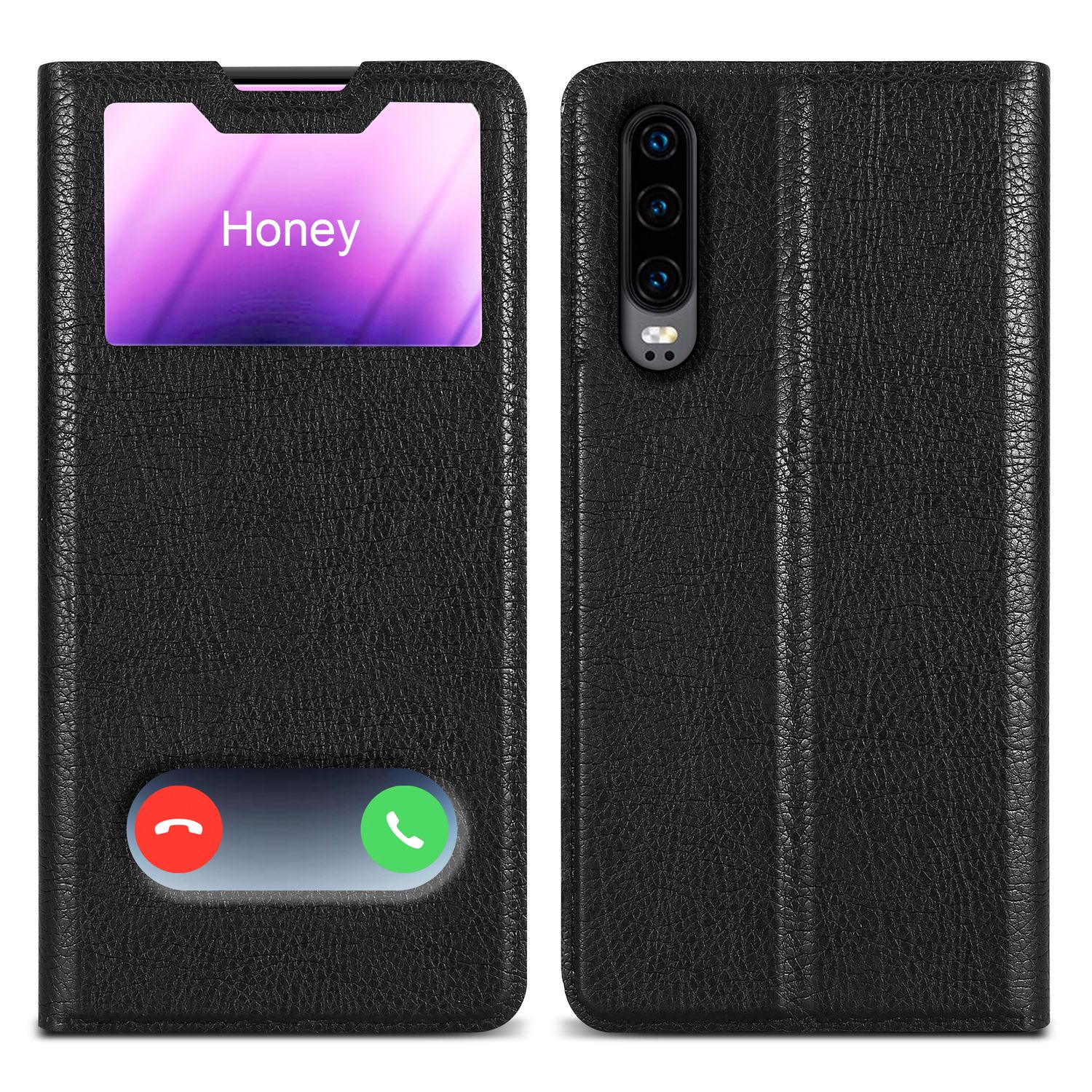 Image of Case Compatible For Huawei P30 Protective Cover With Magnetic Closure, Stand Function And 2 Viewing Windows Flip Case Cover Phone Case Foldable Book Bag
