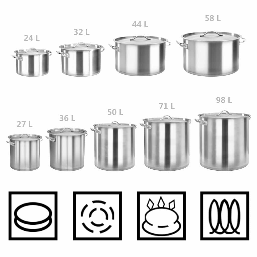Image of Saucepan With 2 Handles Cooking Pot Universal Pot Induction Pot Spaghetti Pot Induction Pot Gastro 36l 36x36cm Stainless
