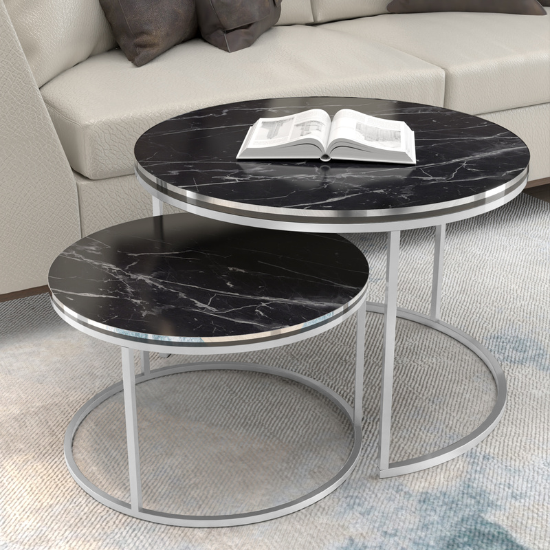 TEMU Table Basse Ensemble de 2 en Diverses Couleurs