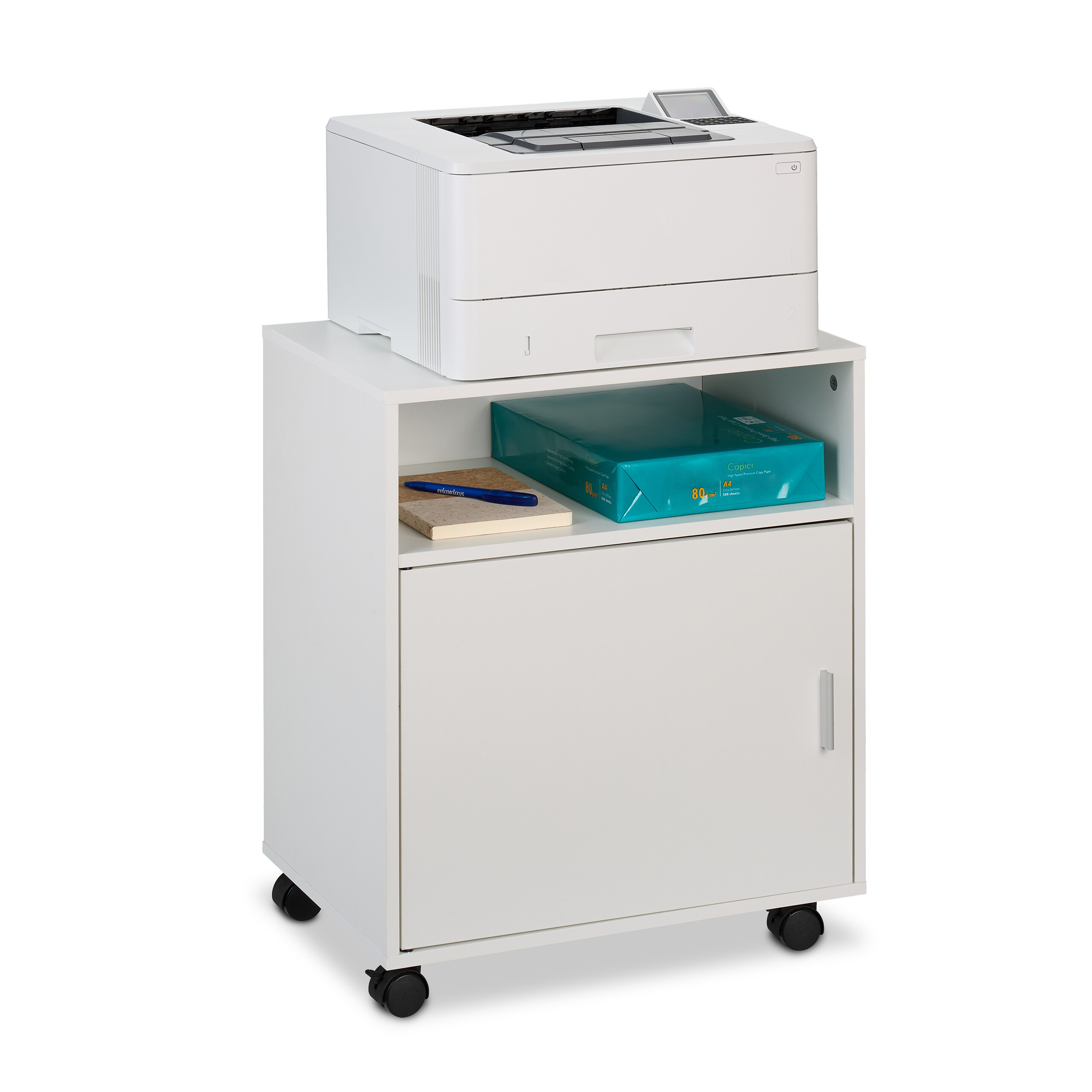 Rolling Container In White - (w)48 X (h)57 X (d)