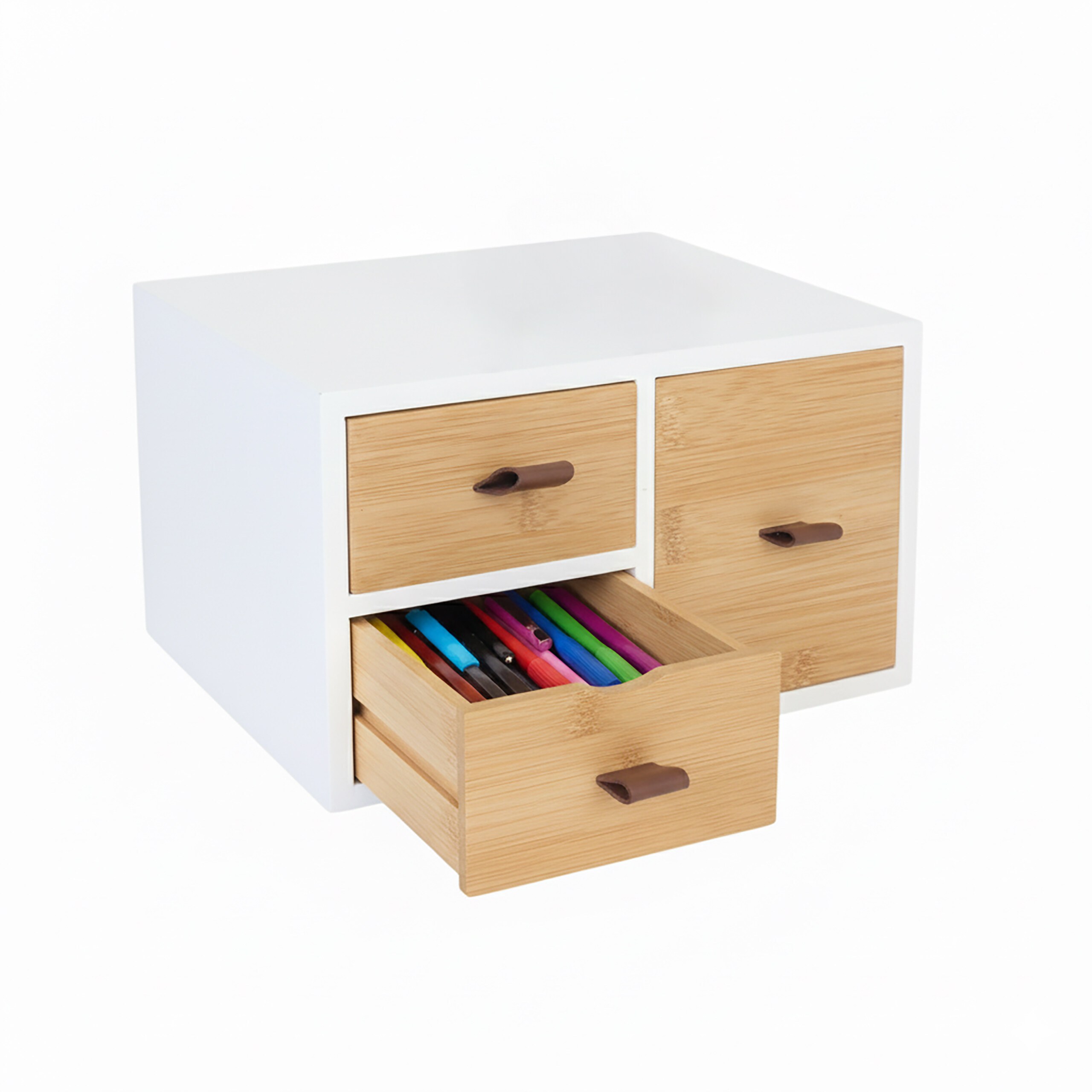 Drawer Box In White/natural - (w)25 X (h)15 X (d)20 Cm