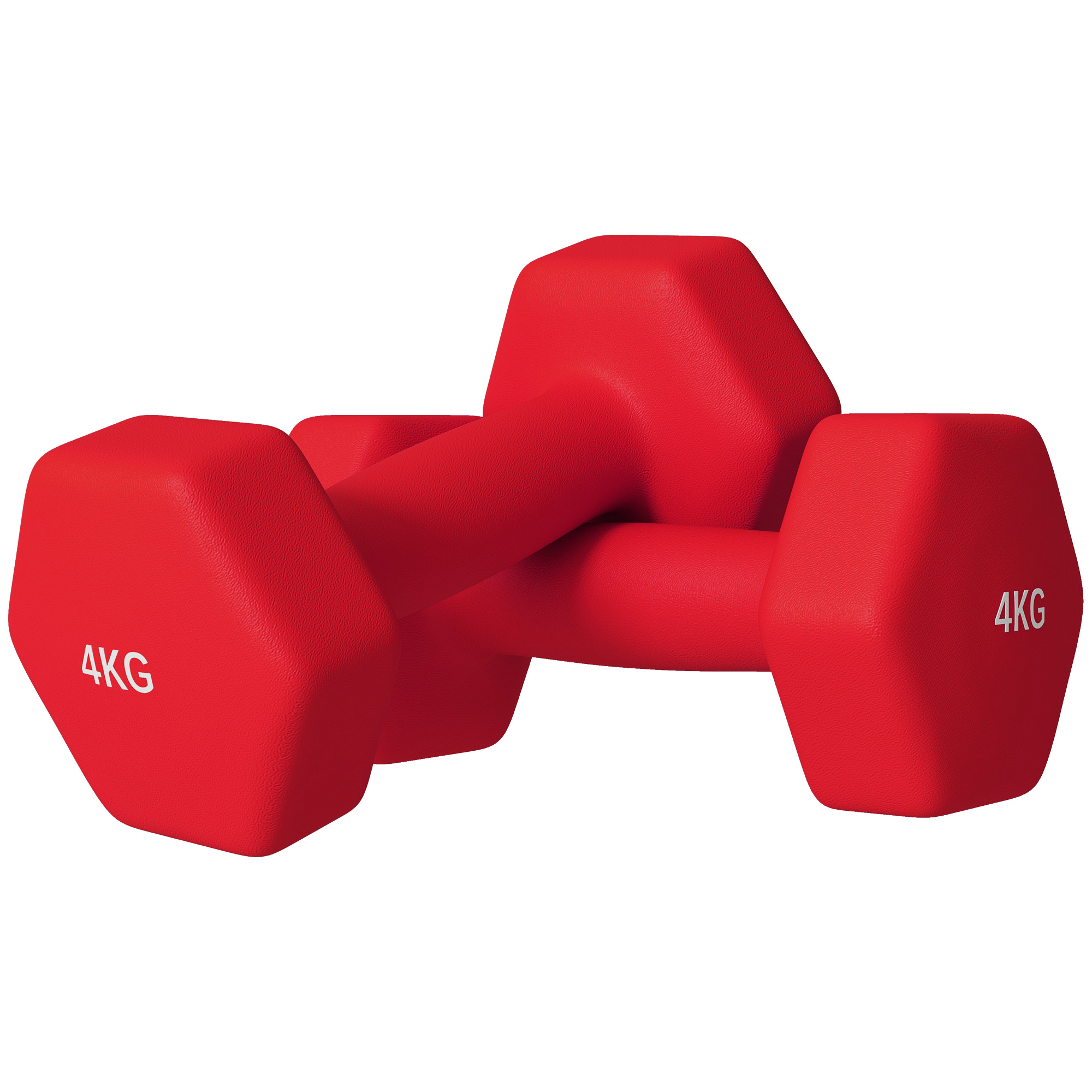 TEMU SPORTNOW Lot de 2 haltères hexagonales avec poignée antidérapante pour l'entraînement à , 2 x 4kg, rouge