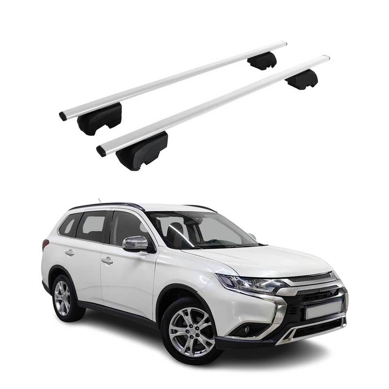 Base portaequipajes para portaequipajes de techo para Mitsubishi 2012-2021, 75 kg, metal, plateado, 2x