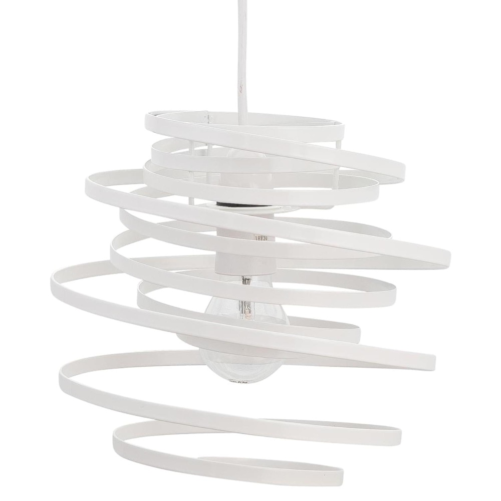 First Choice Lighting White Metal Swirl Easy Fit Lamp Shade