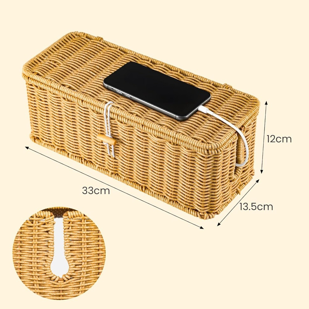 2pc Under Desk Cable Organizer Box for Home Office