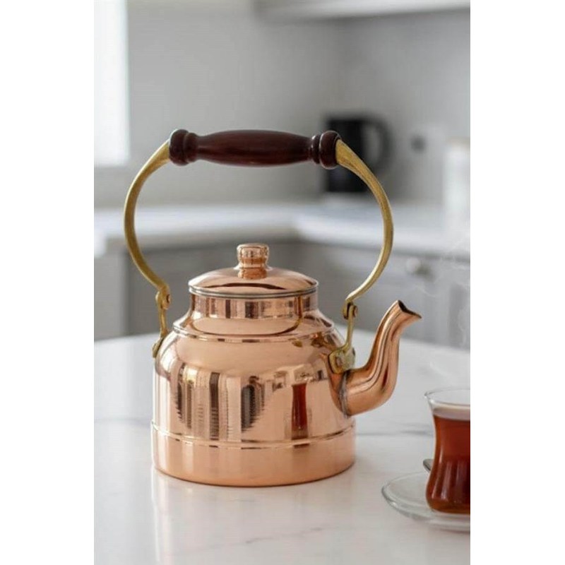 Image of Copper Teapot With Wooden Handle, , Turna1974-1