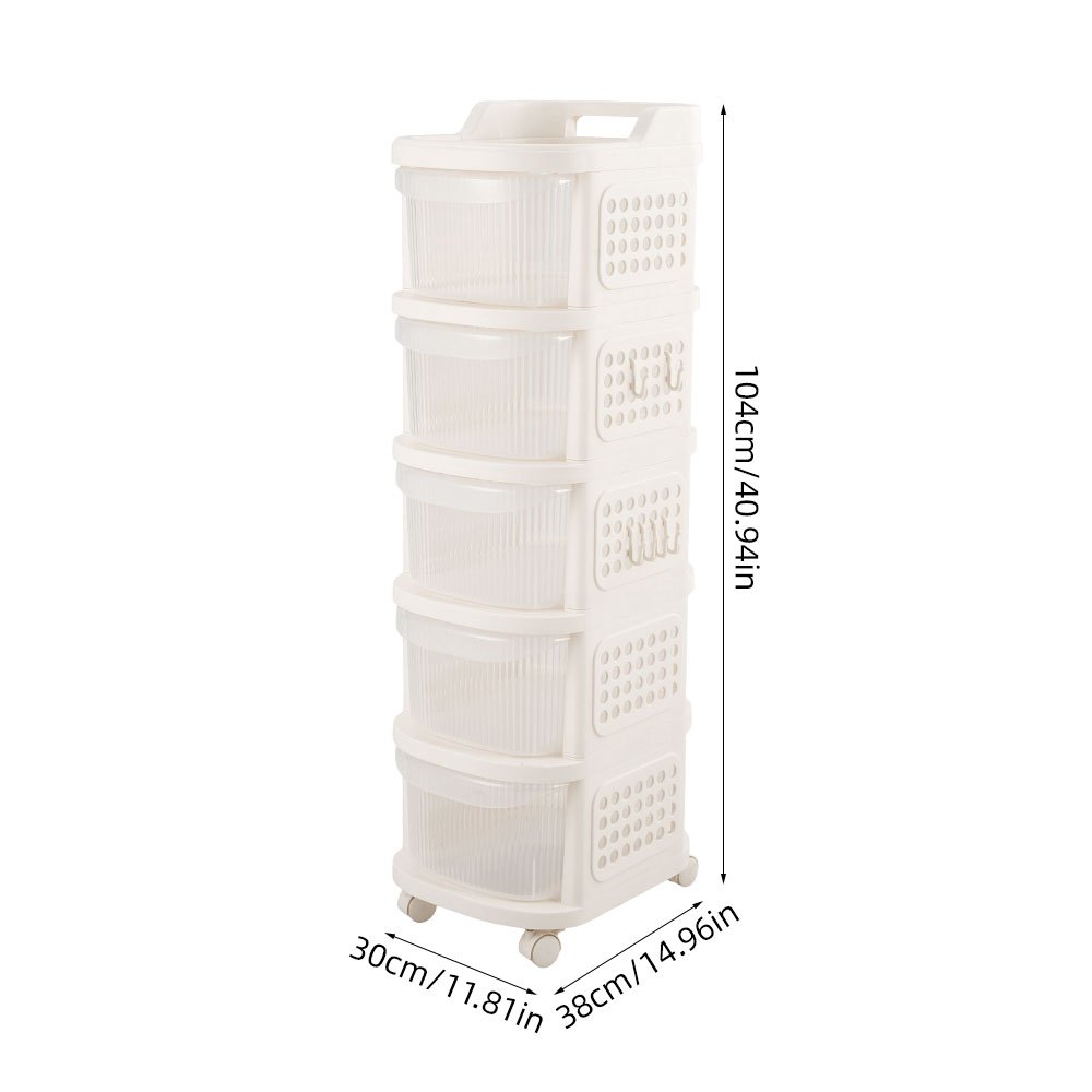 5 Layers Multipurpose Rolling Plastic Drawer Storage Cabinet