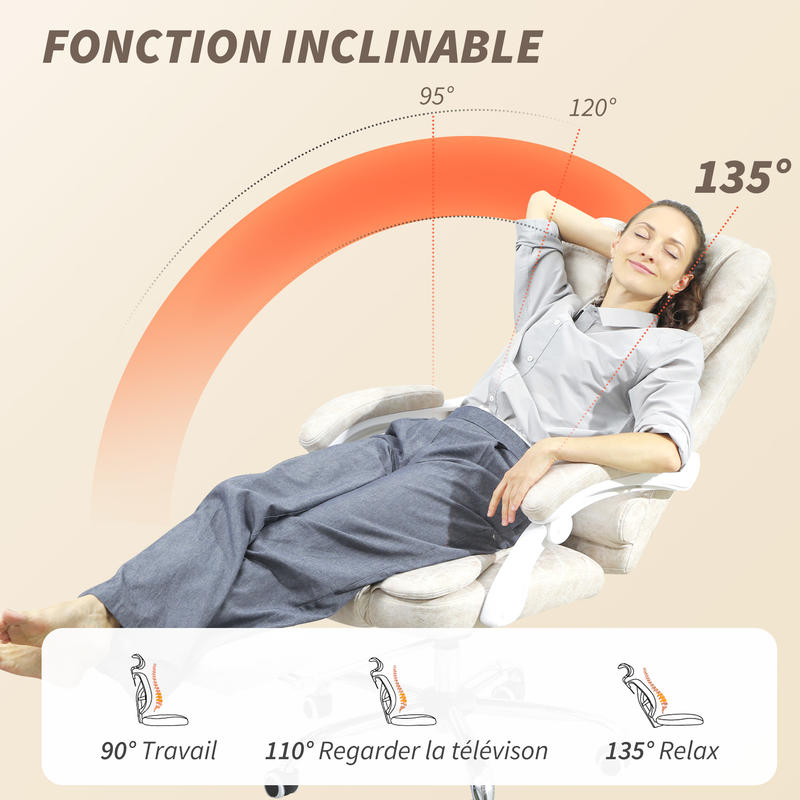 Vinsetto Massage- en Verwarmingsbureaustoel