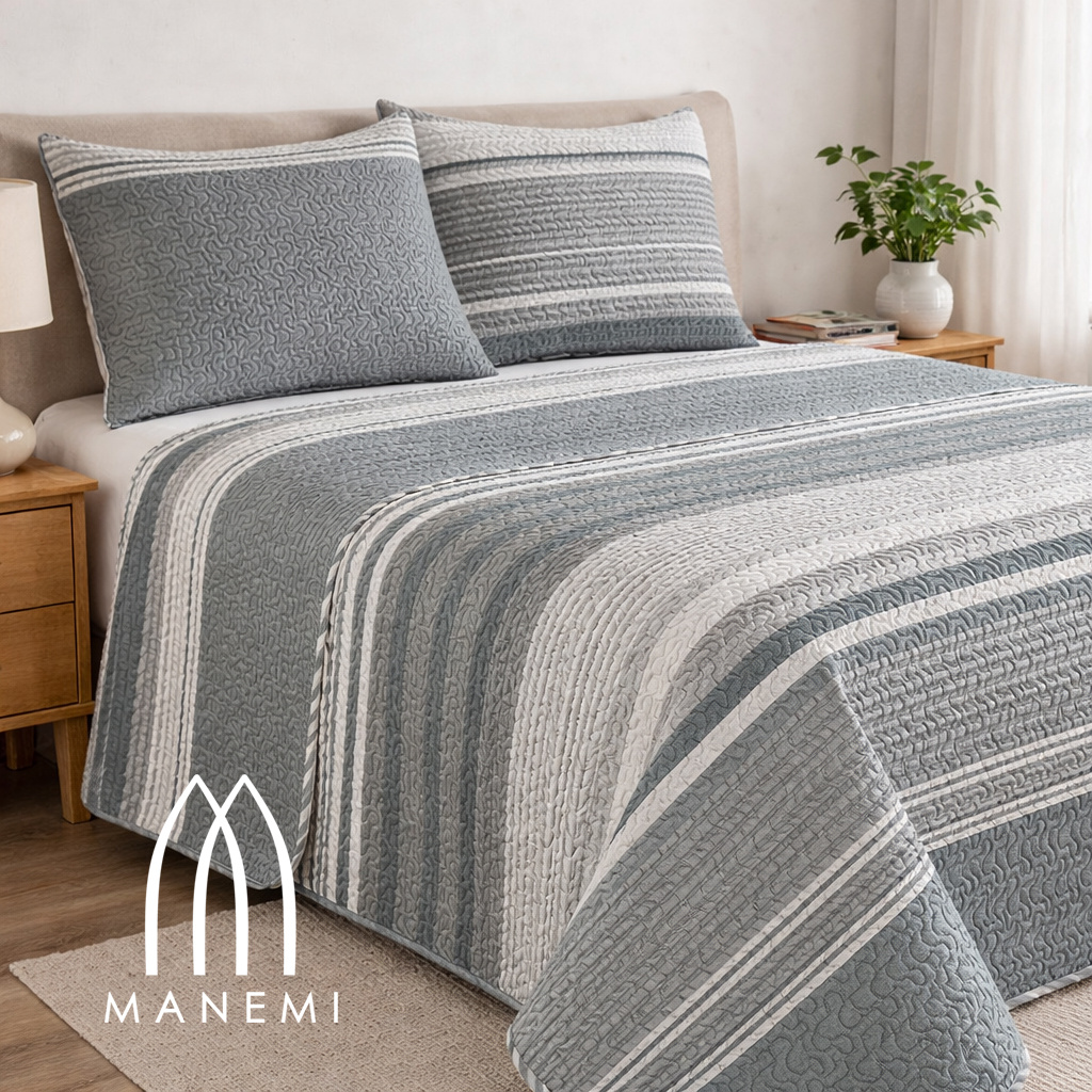 TEMU MANEMI - Colcha para verano y - Colcha para cama inluye 1 o 2 de cojin ，Colcha cubre cama 100% poliester, y transpirable. El diseño de la de