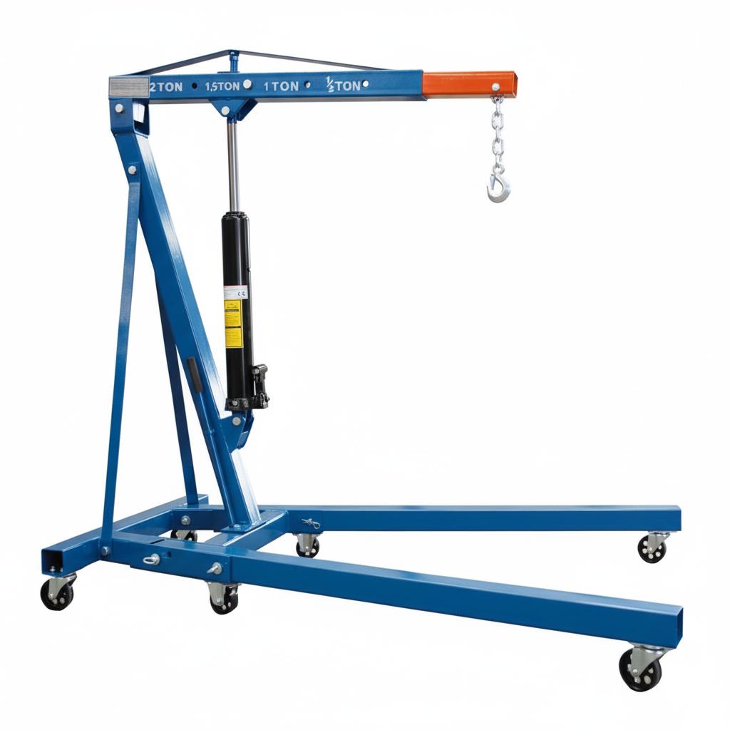 TEMU Grúa hidráulica de plegable 2 toneladas con brazo ajustable y ruedas giratorias