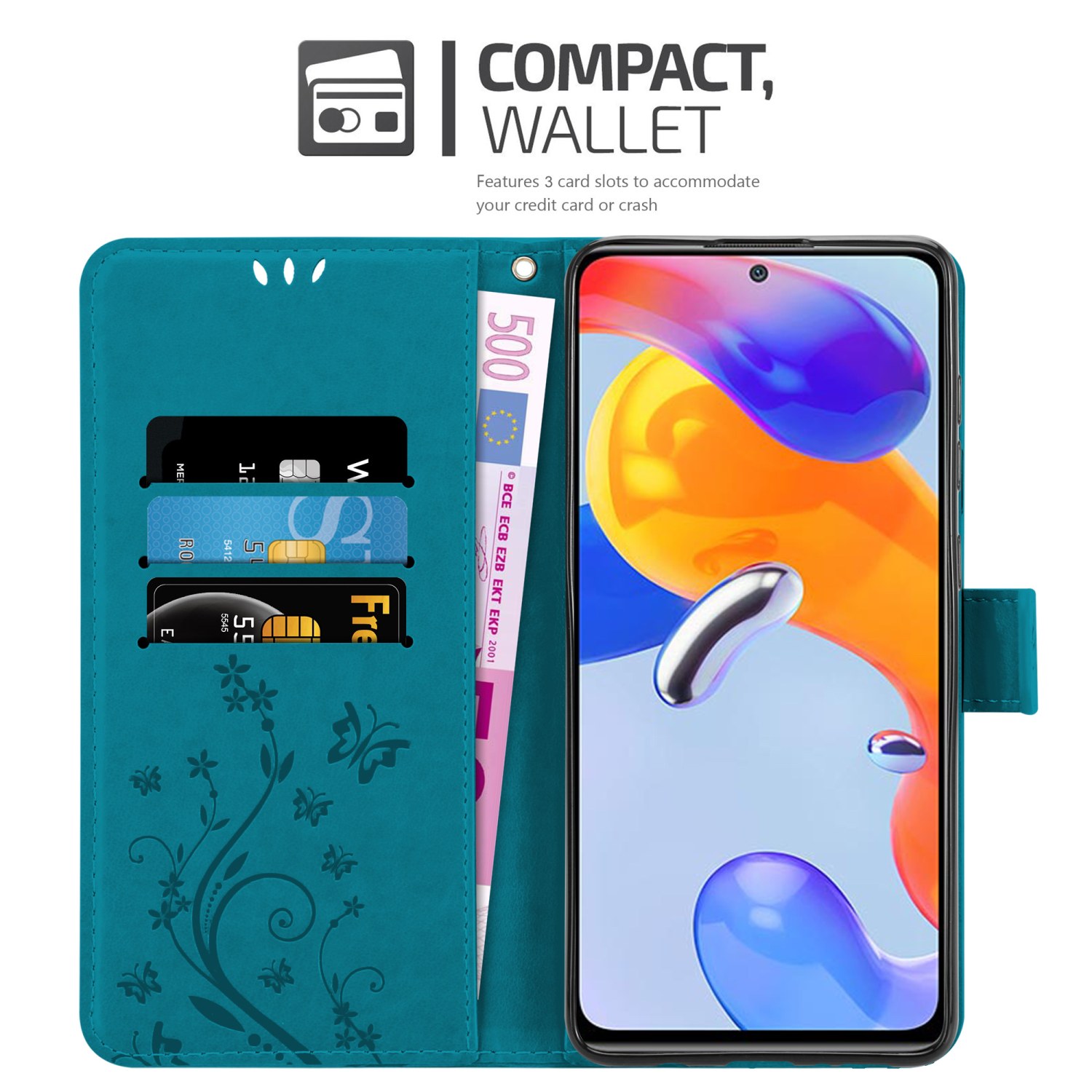 ZONNAVI Cover per Xiaomi Redmi Note 13 PRO 4G, Flip Custodia Pelle PU con [Slot Cart] [Supporto Stand] [Magnetica], Cover a Libro Portafoglio per Redmi Note 13 PRO 4G (Blu