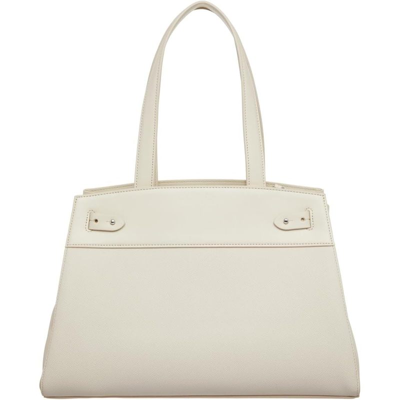 Tote Bag with Double Buckle, Inner Compartments, Polyester Lining, Zipper Closure - Versatile Handbag for Women