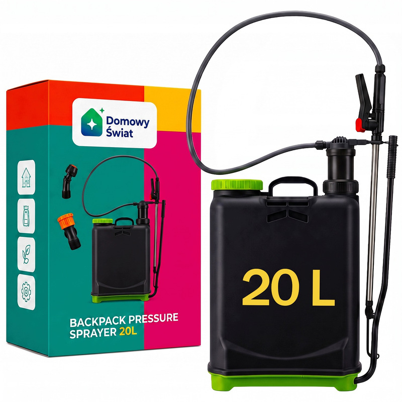 TEMU Pulverizador a presión tipo mochila de 20L con lanza de 80cm y manguera de 120cm, rociador de para jardín con boquilla ajustable y juego de