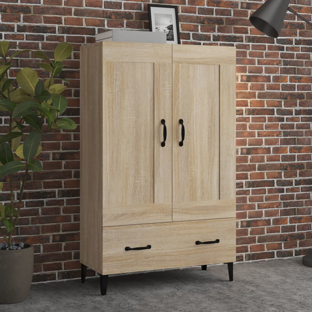 Vidaxl Sideboard Dresser Cabinet Sideboard Side Cabinet Cabinet Tall Cabinet Freestanding Cabinet Oak 70x31x115cm Wood Material