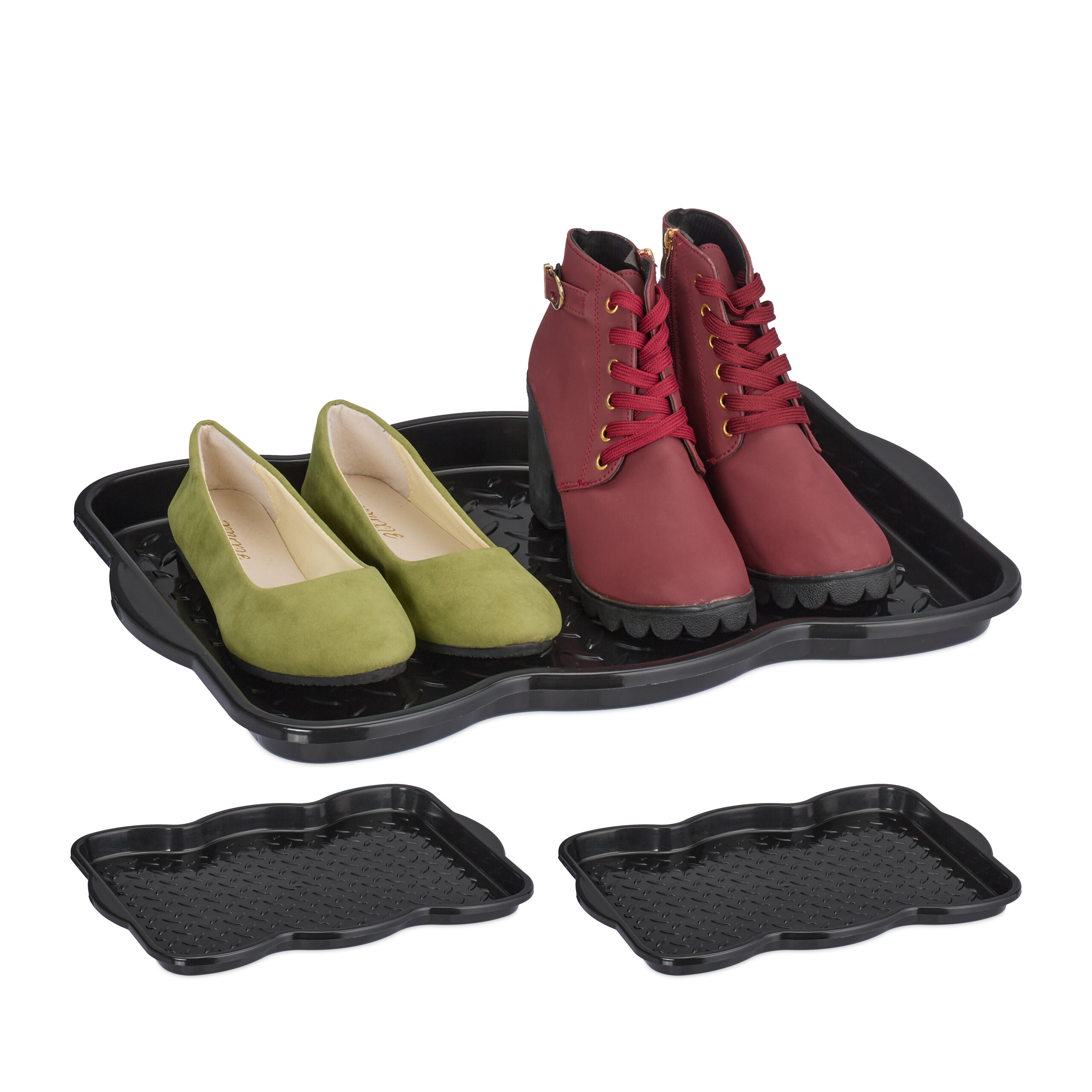 E-shop 3 x Schuhabtropfschale in Schwarz - (B)48 x (H)3 x (T)
