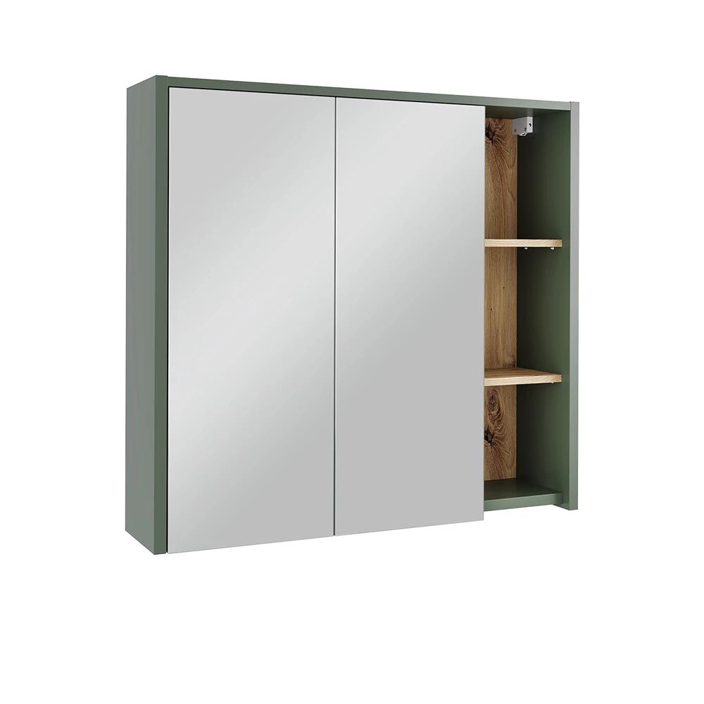 Image of /artisan Bathroom Mirror Cabinet 80 X 75 Cm With Open Shelves, Bathroom Cabinet With Mirror, Bathroom Mirror With Storage, Bathroom Mirror Cabinet, Particle Board, 16 Mm