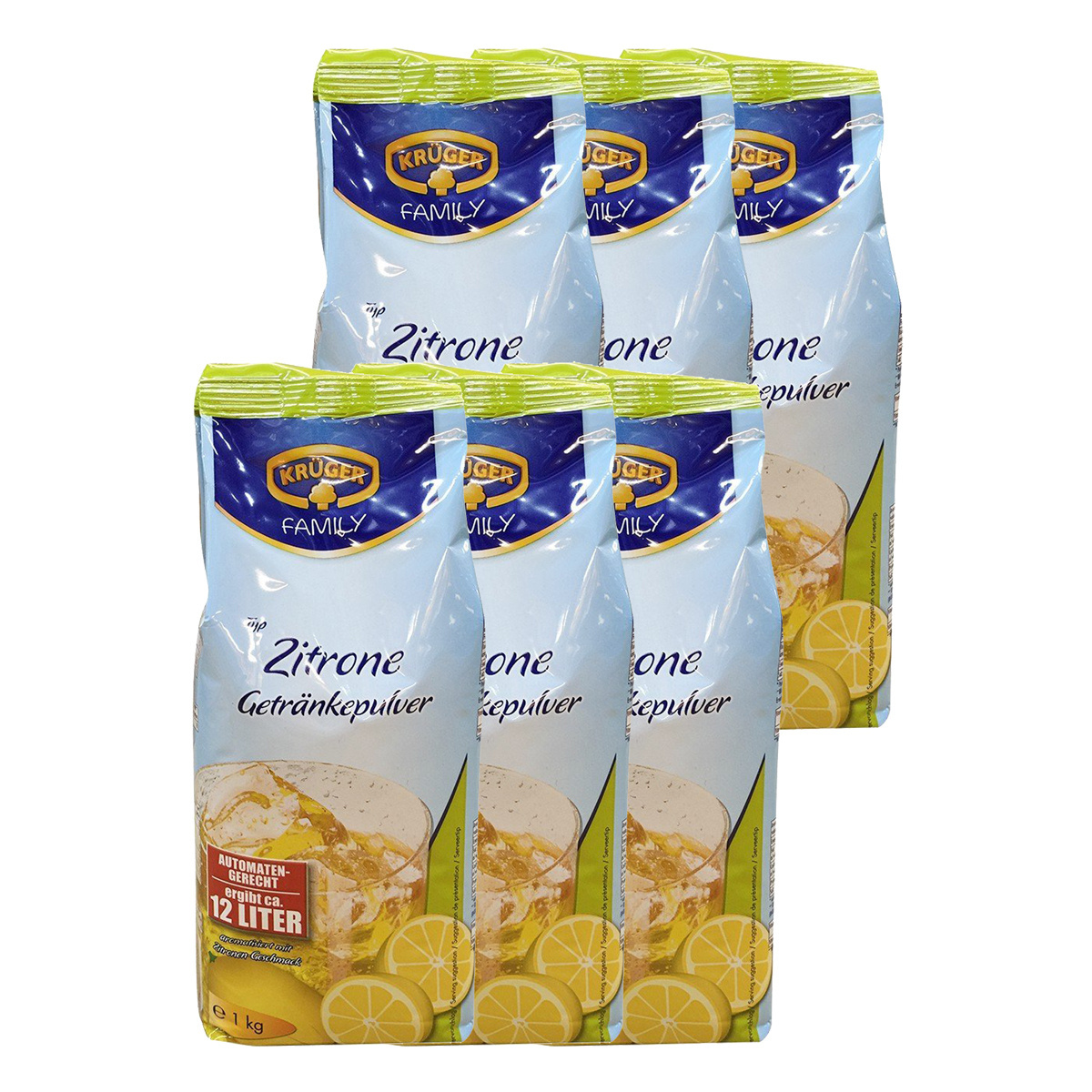Image of Krüger Lemon Instant Drink Powder, Refreshing Beverage, 6 X 1000g