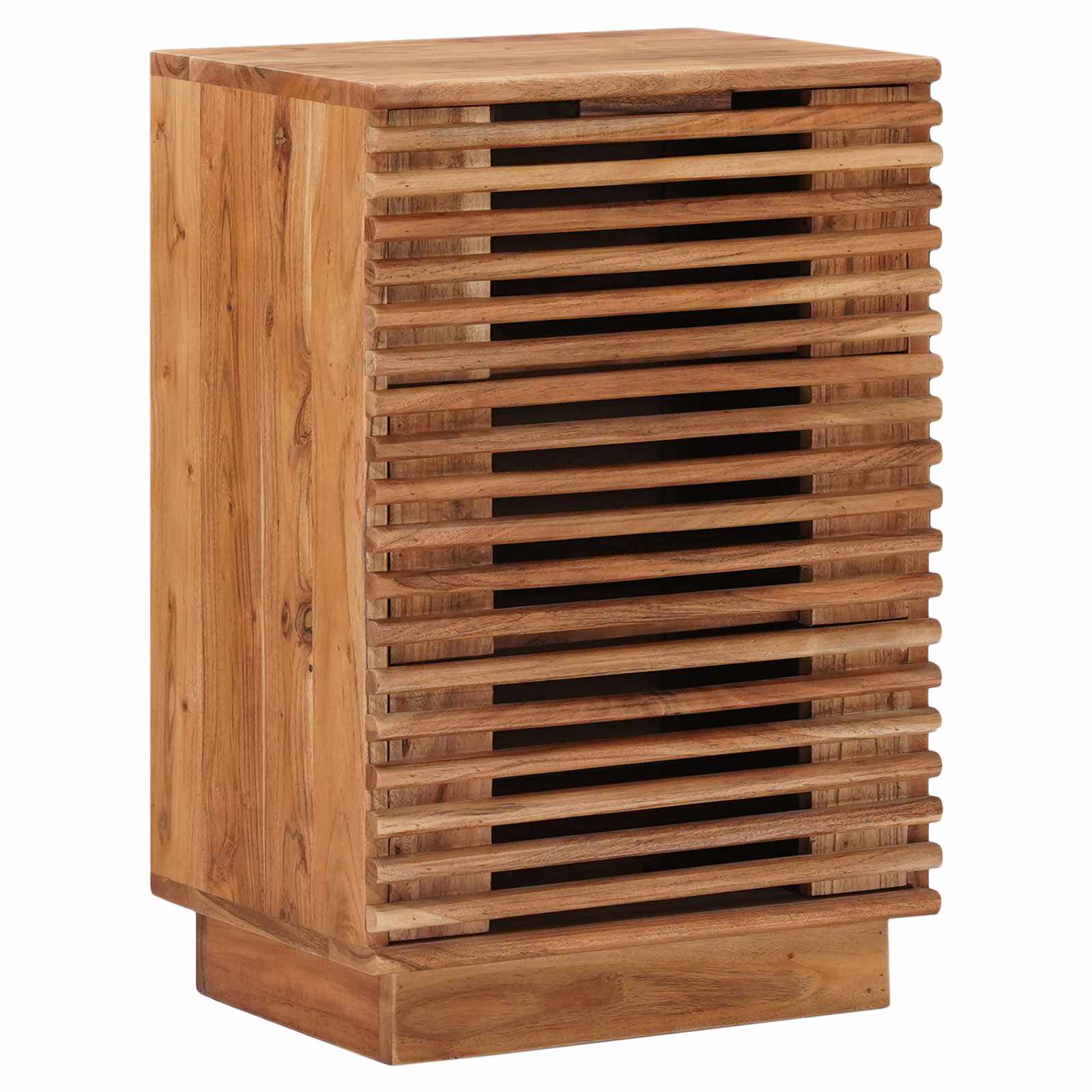 Image of Handcrafted Natural Nightstand 40 X 30 X 60 Cm, Stylish Acacia Wood Bedside Table, Practical Bedroom Storage, , Compact Furniture
