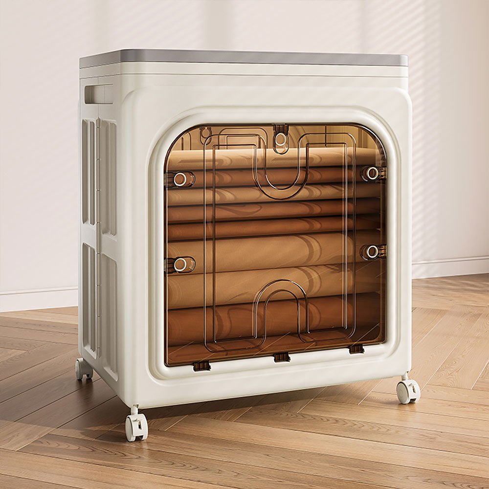 TEMU Thickened Large Capacity Storage Trunks With Lid 3-way Folding Storage Box Clothes Sundries Organizer Chest Bin Multi Purpose Transparent