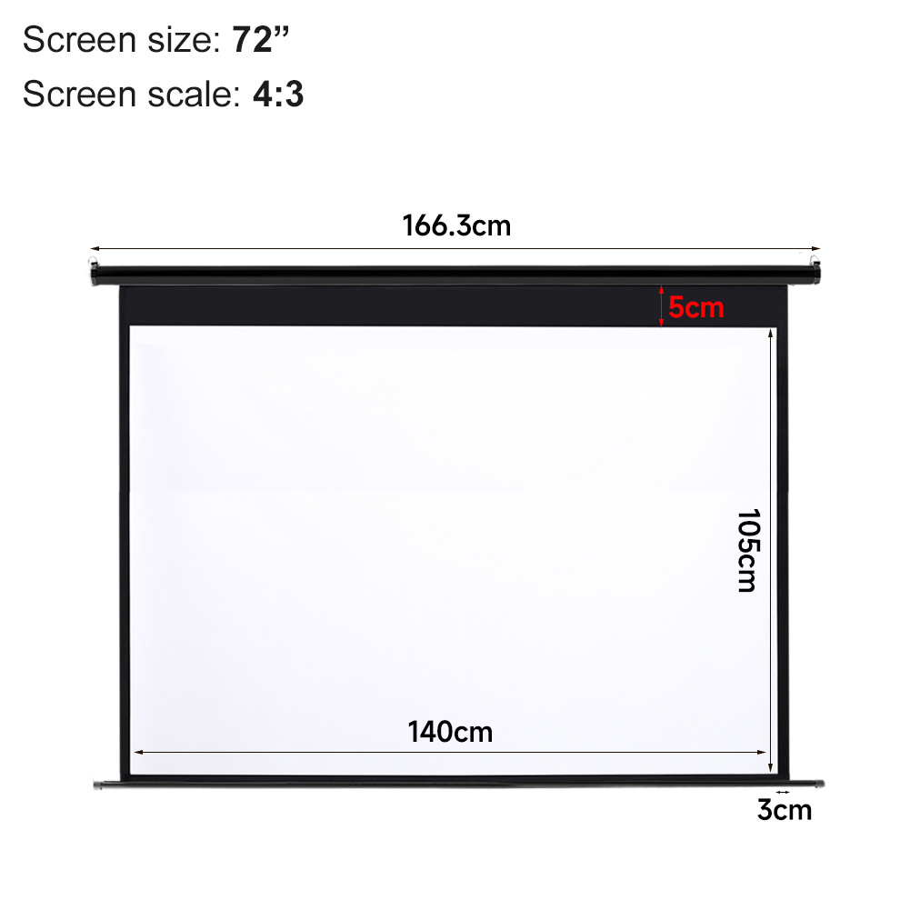 72" High-Definition Projection Screen with Matte White Surface