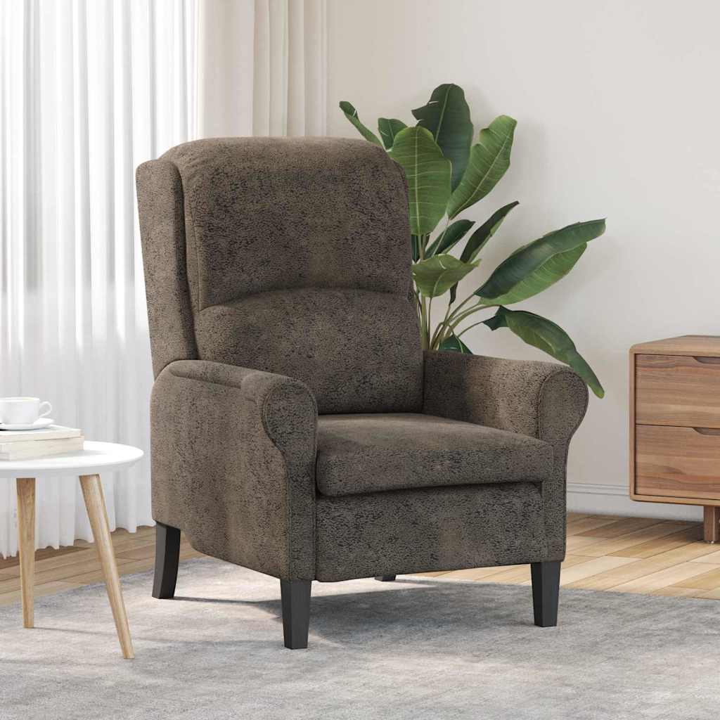 Image of Vidaxl Dark Grey Armchair 76 X 94 X 102 Cm Faux Leather, Living Room Chair, Stylish Seating, Faux Leather Armchair, , Functional Modern Accent