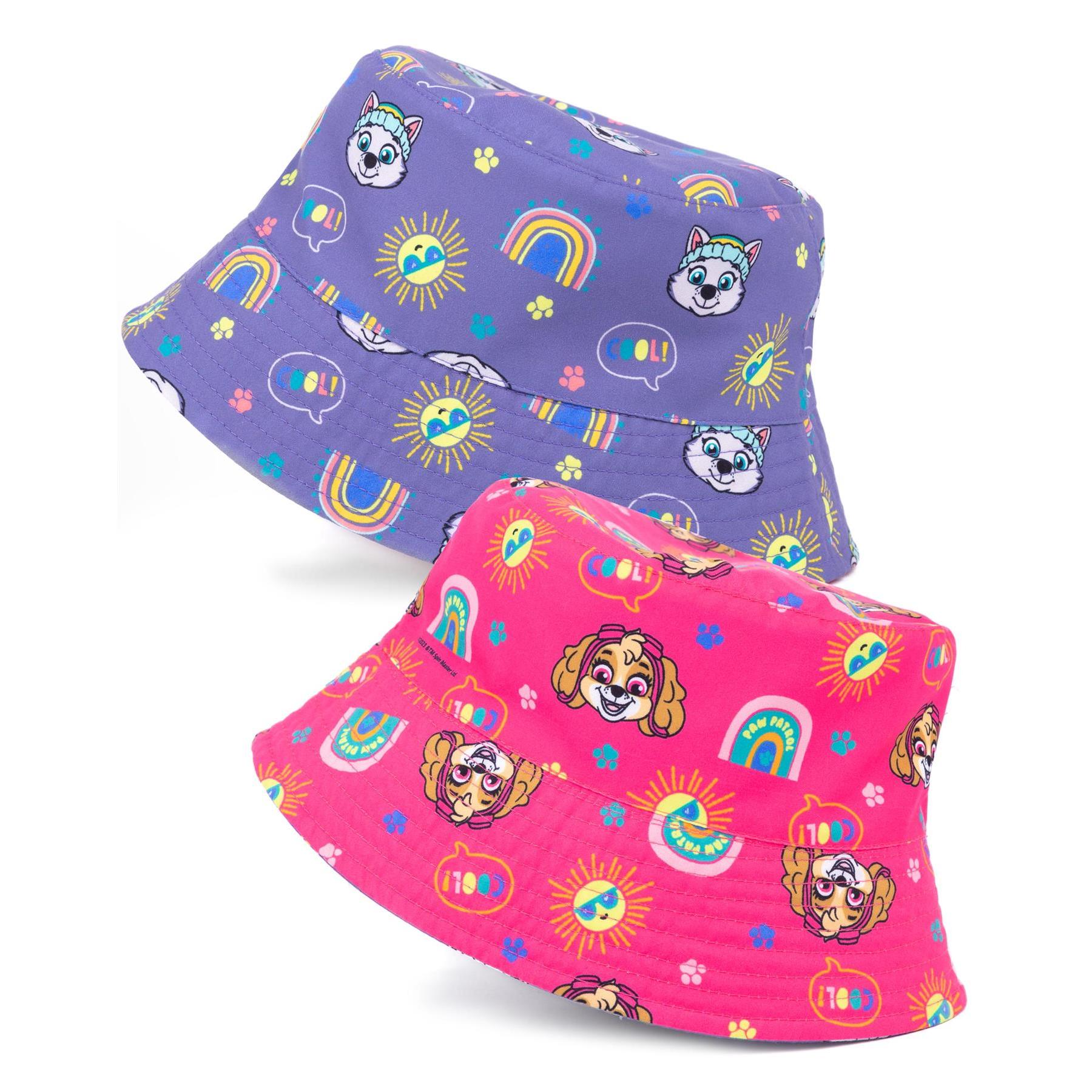 TEMU Girls Bucket Hat | Reversible Sun Hat For Kids | Skye And Multicoloured Double-sided Summer Headwear | Beachwear Gift For Children & Toddlers