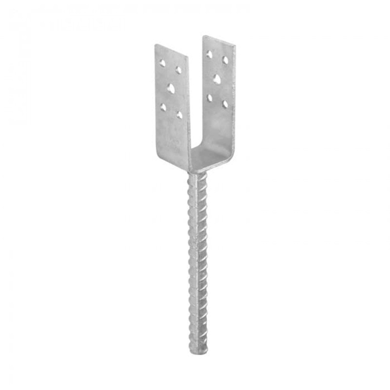 TEMU Support de poteau Domax PSL, de U léger pour encastrage dans béton, galvanisé, 51x100x4 mm, 1 pièce
