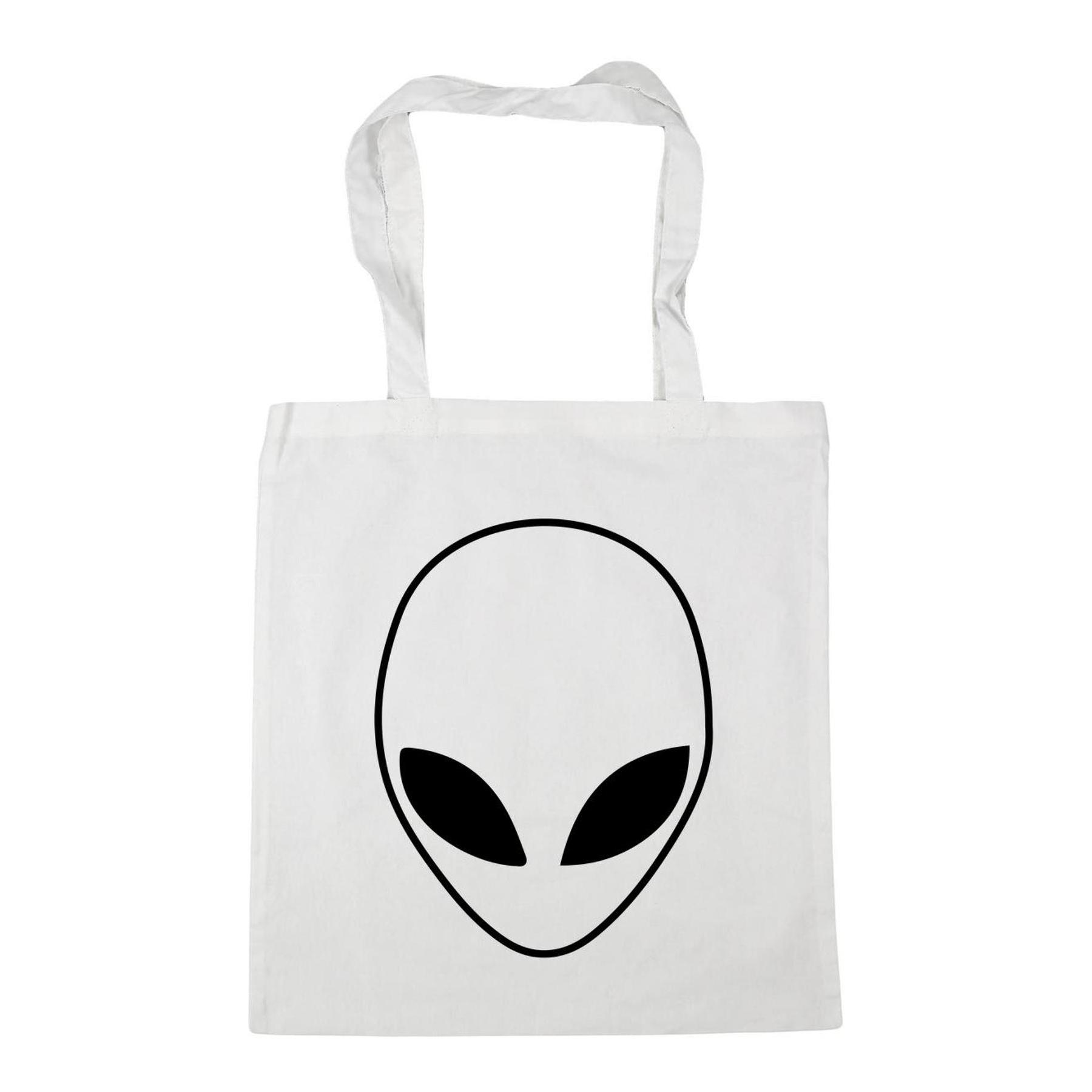 Alien Head Pocket Tote Bag