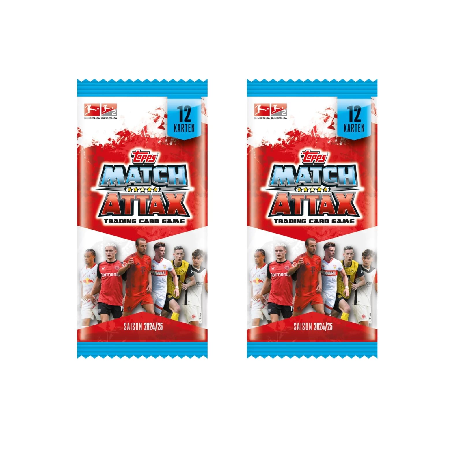 E-shop Topps Bundesliga 2024/2025 – 2 Booster (je 12 Karten) – Sammelkarten für Fans &