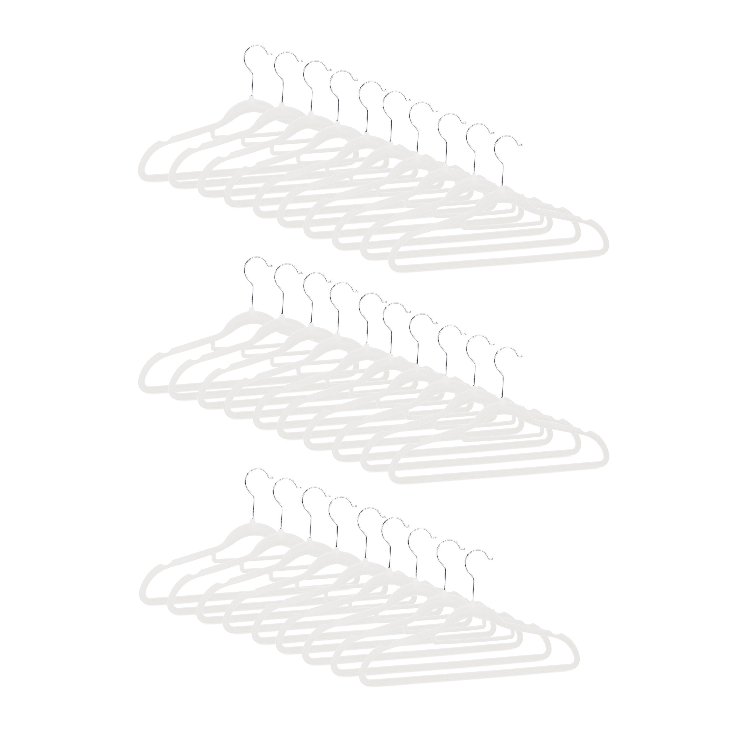 30-piece Set: White Clothes Hangers