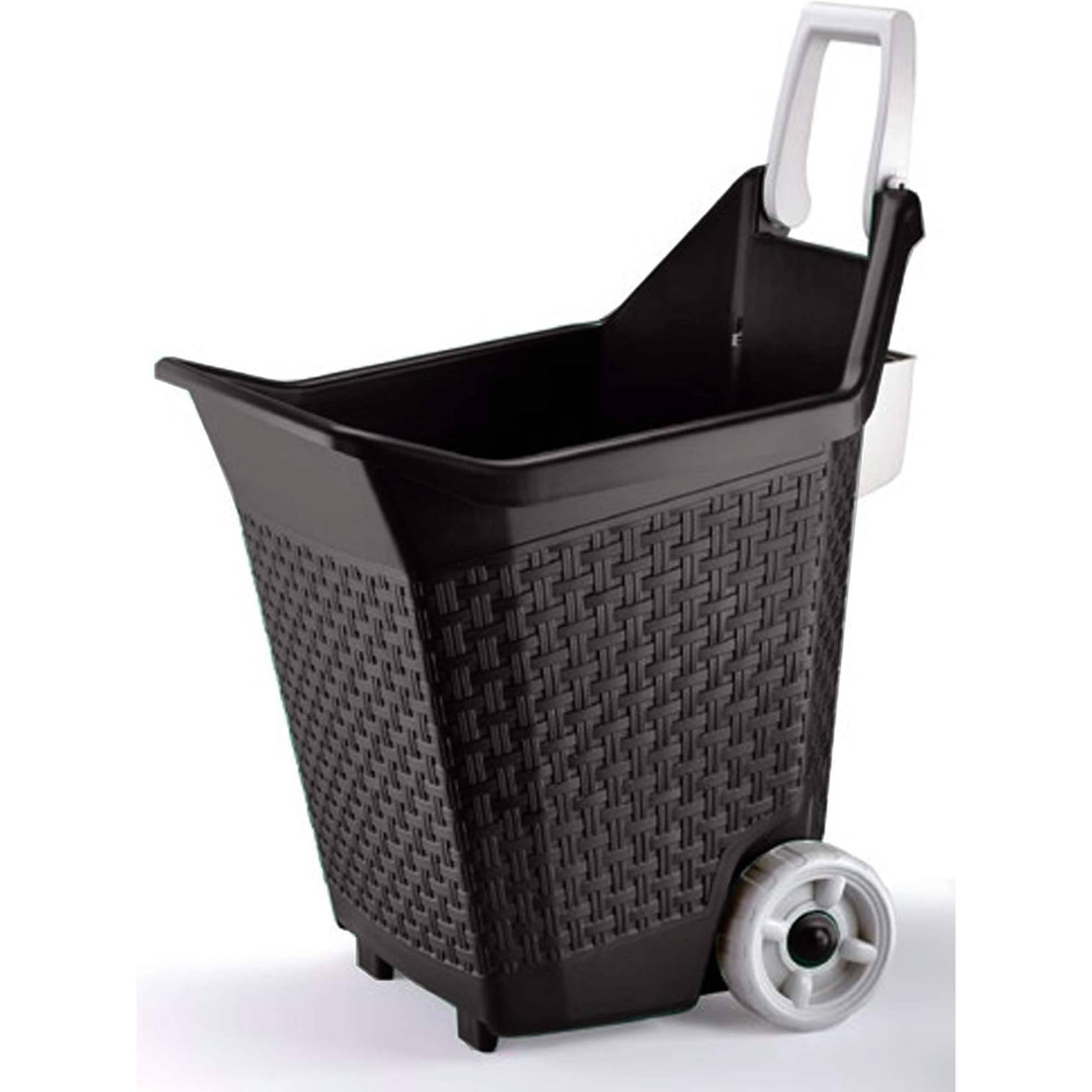 TEMU Bama KART Carrello da Giardino con Ruote 76 Litri | Contenitore Trasporto Foglie Attrezzi | Plastica Resistente Cacao