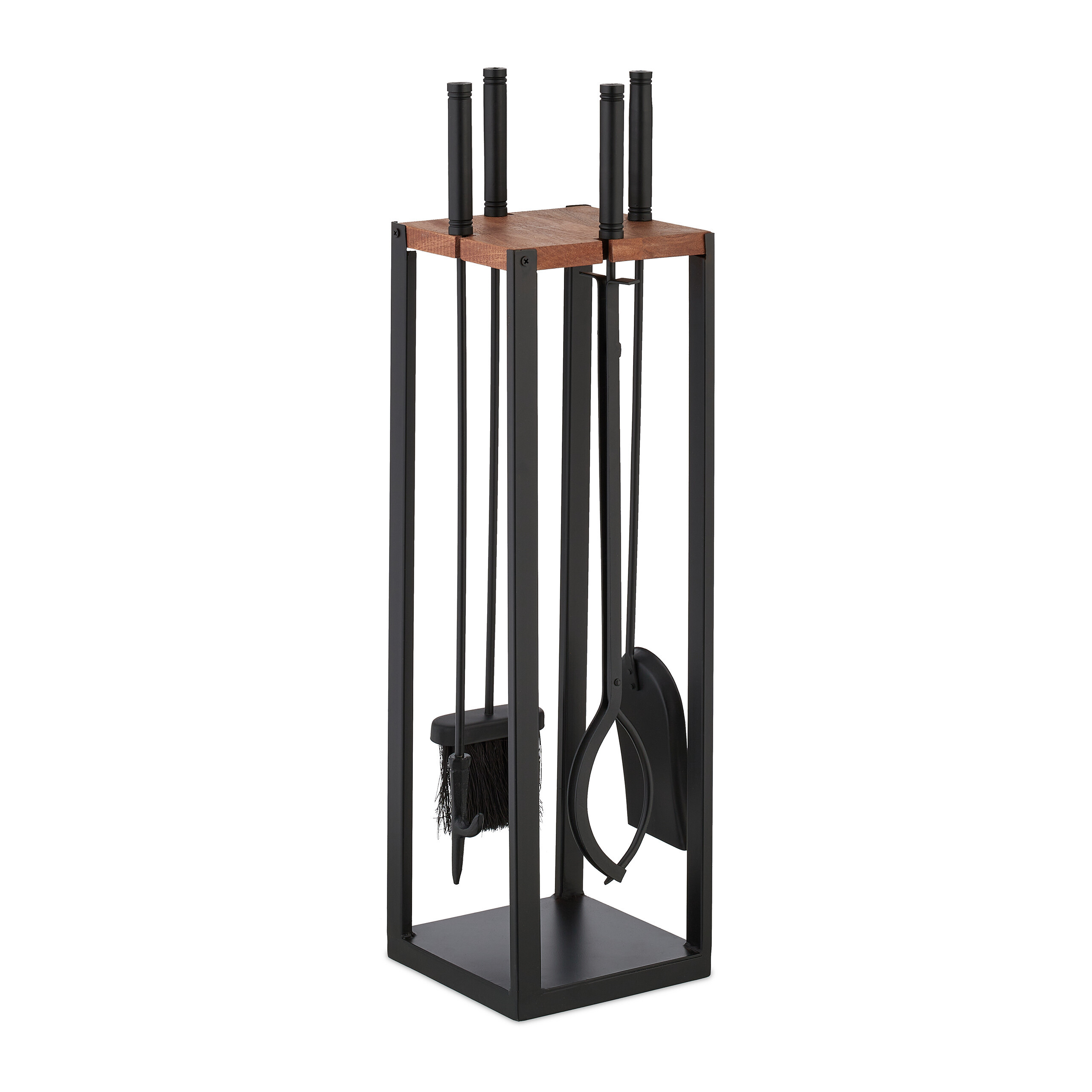 5-piece Fireplace Tool Set In Black/brown