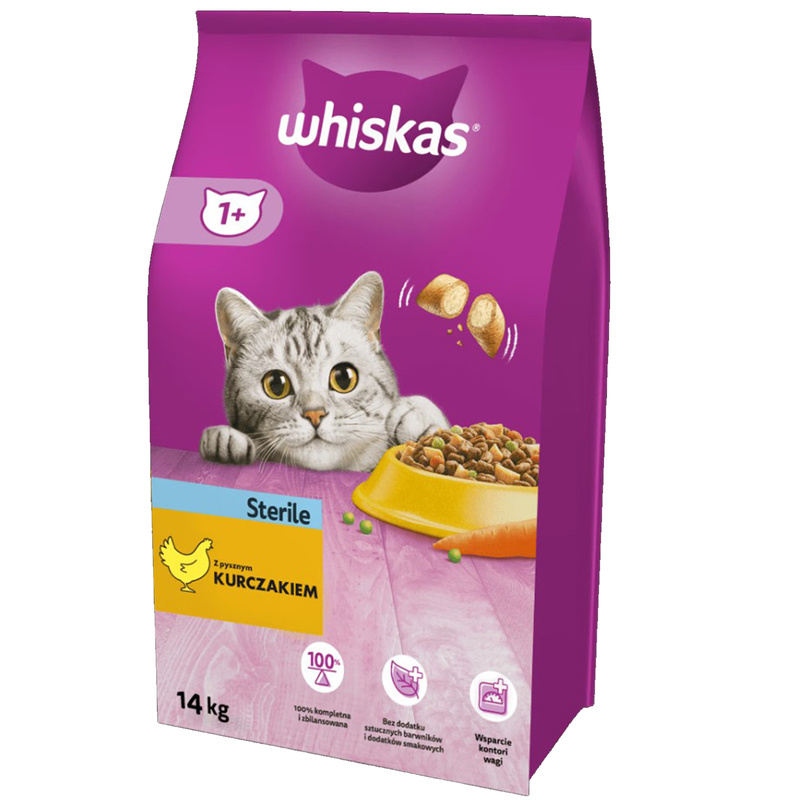Whiskas Sterile Dry Food For Cats With Chicken 14 Kg