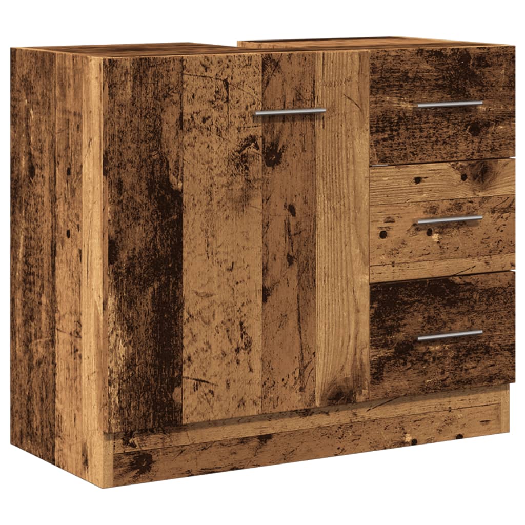 TEMU Armoire d'évier 63x30x54 cm bois d'ingénierie Salle de Bain Rangement Sous Évier de Place Design à de place, adapté aux petites habitations ;