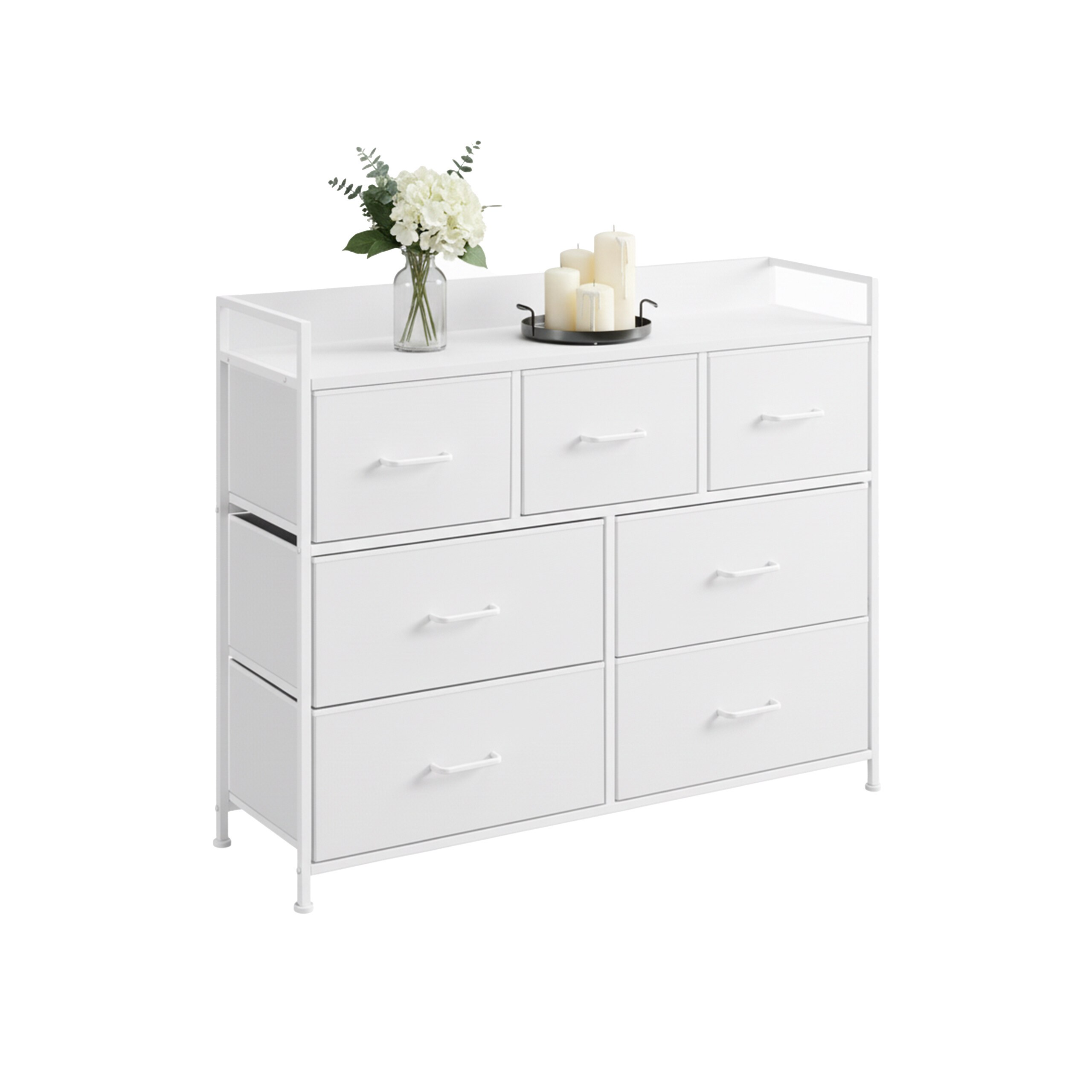 Dresser In White - (w)85 X (h)98 X (d)28.5 Cm