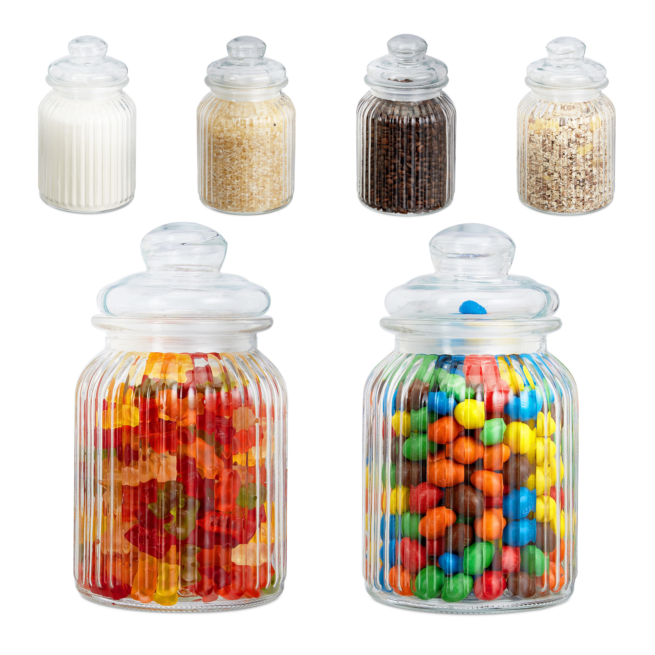 E-shop 6er-Set: Vorratsgläser in Transparent - 1000 ml