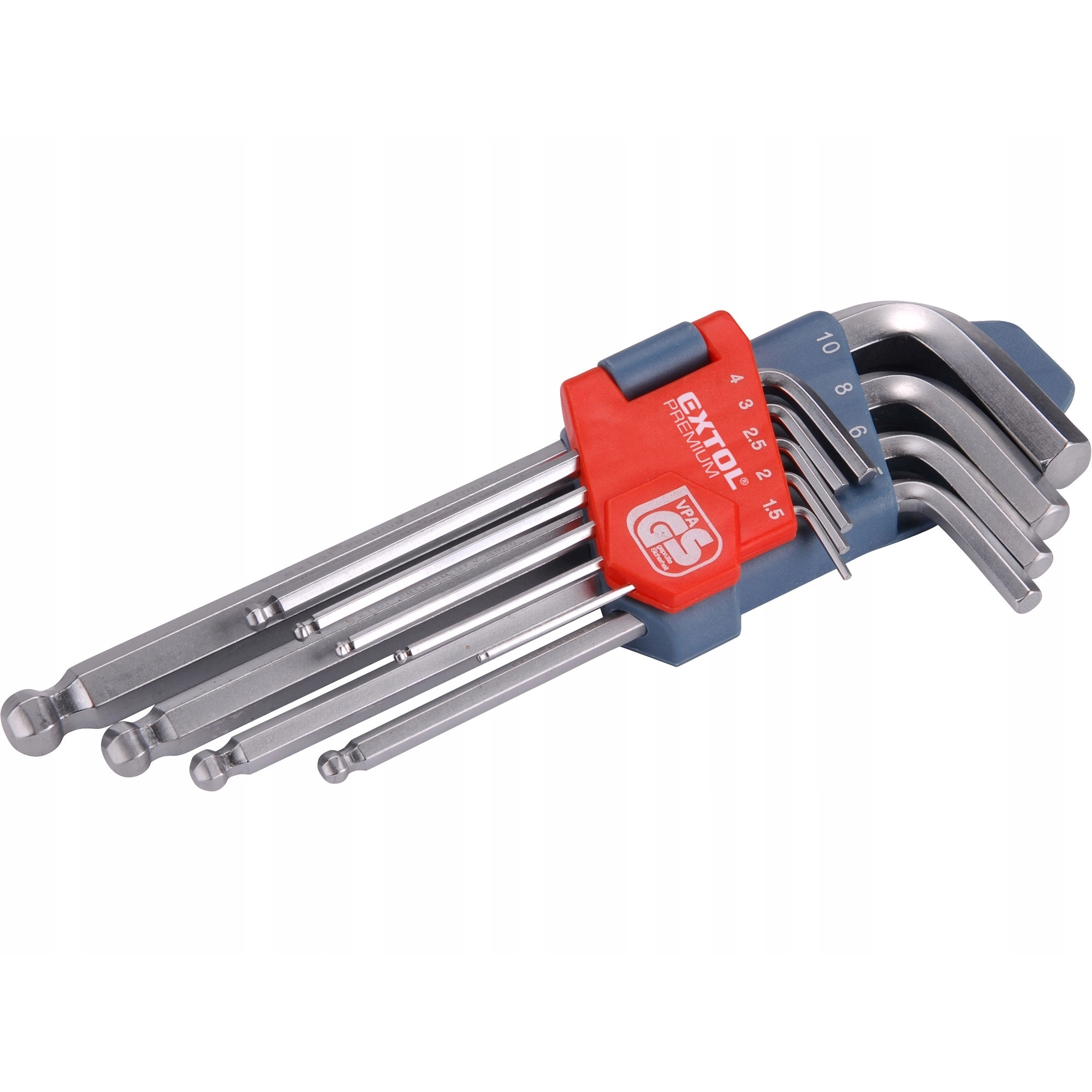 Set Of 9 High-quality Chrome Vanadium Steel Socket Keys With Ball 1.5mm To 10mm Socket End For Work At An Angle Up To 30 Degrees, Hand Tool For Home Workshop, Professional Handle Made Of Plastic