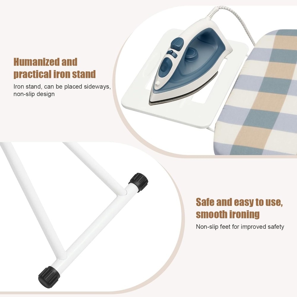 adjustable folding ironing board metal frame reinforced household ironing table portable for living room no battery required details 9