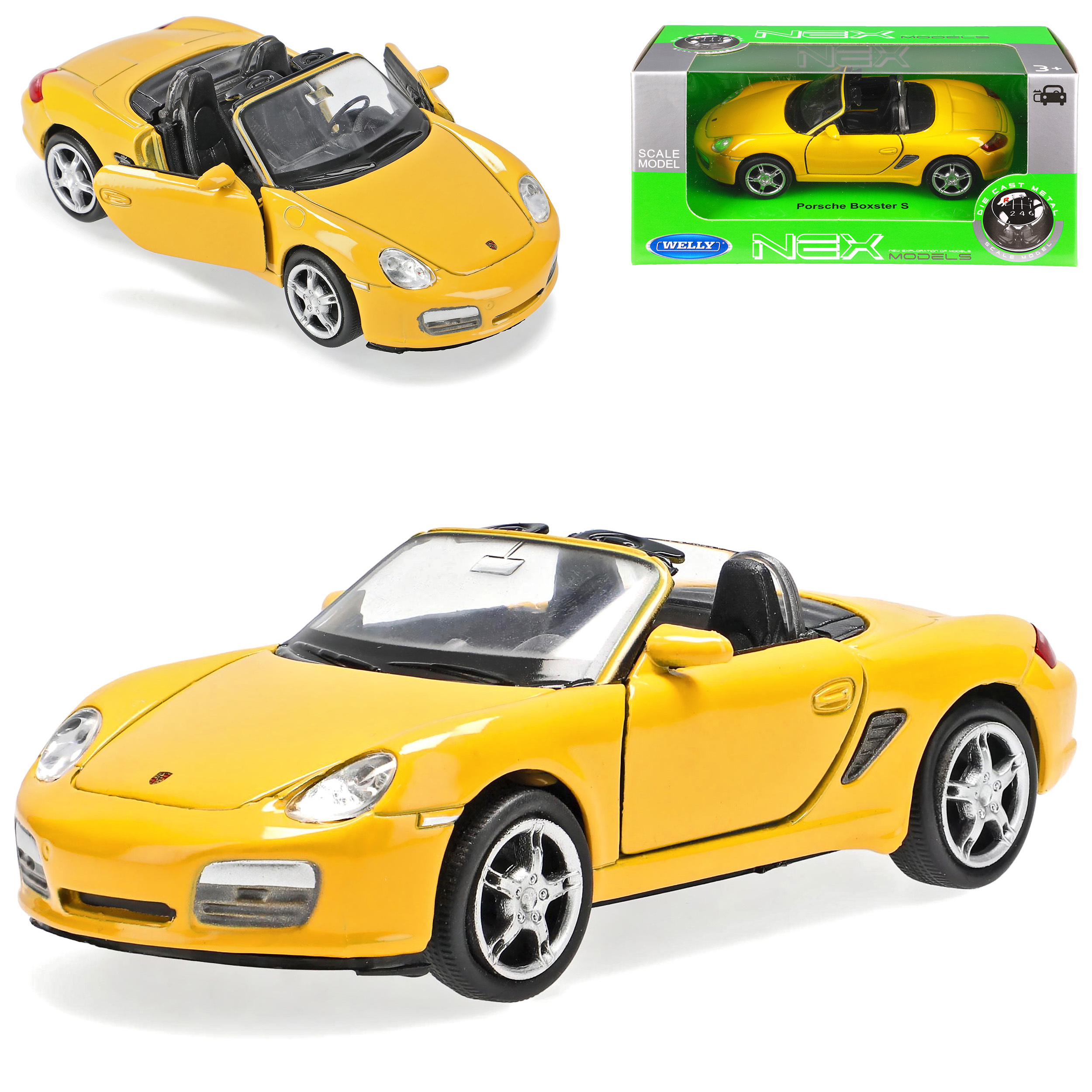 Image of S 987 Open Yellow 2004-2012 . 1/43 1/36-1/46 Welly Model Car