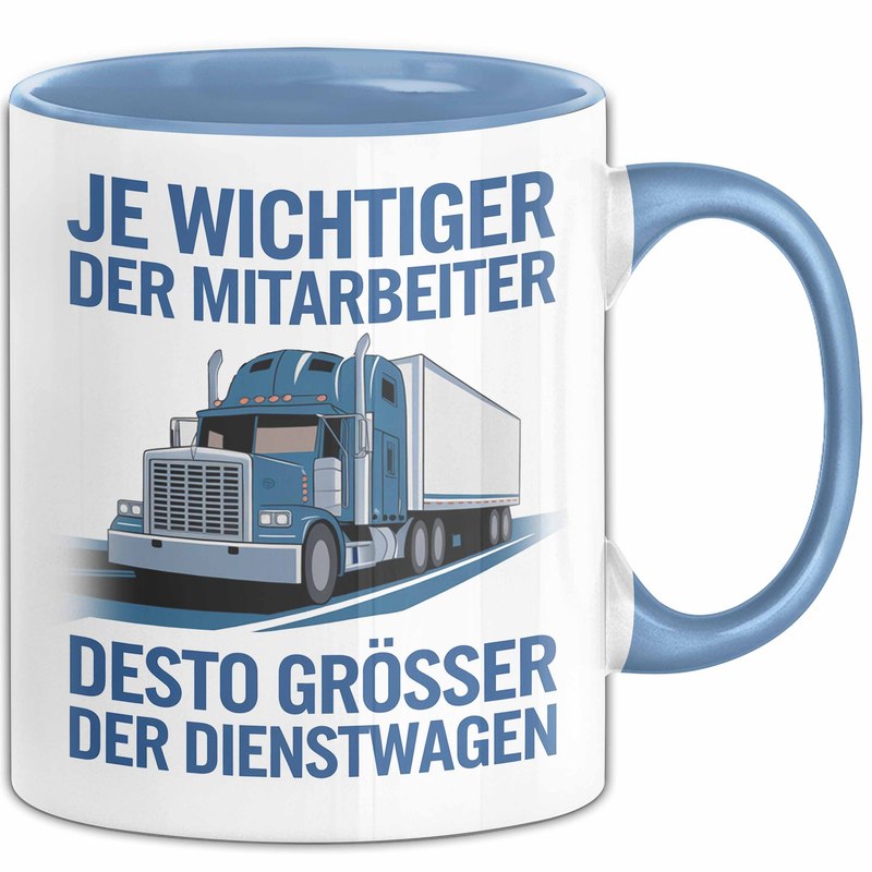 Image of Truck Driver Mug Gift - Funny Gift Idea With Saying " Important The Employee, The Bigger The Mug