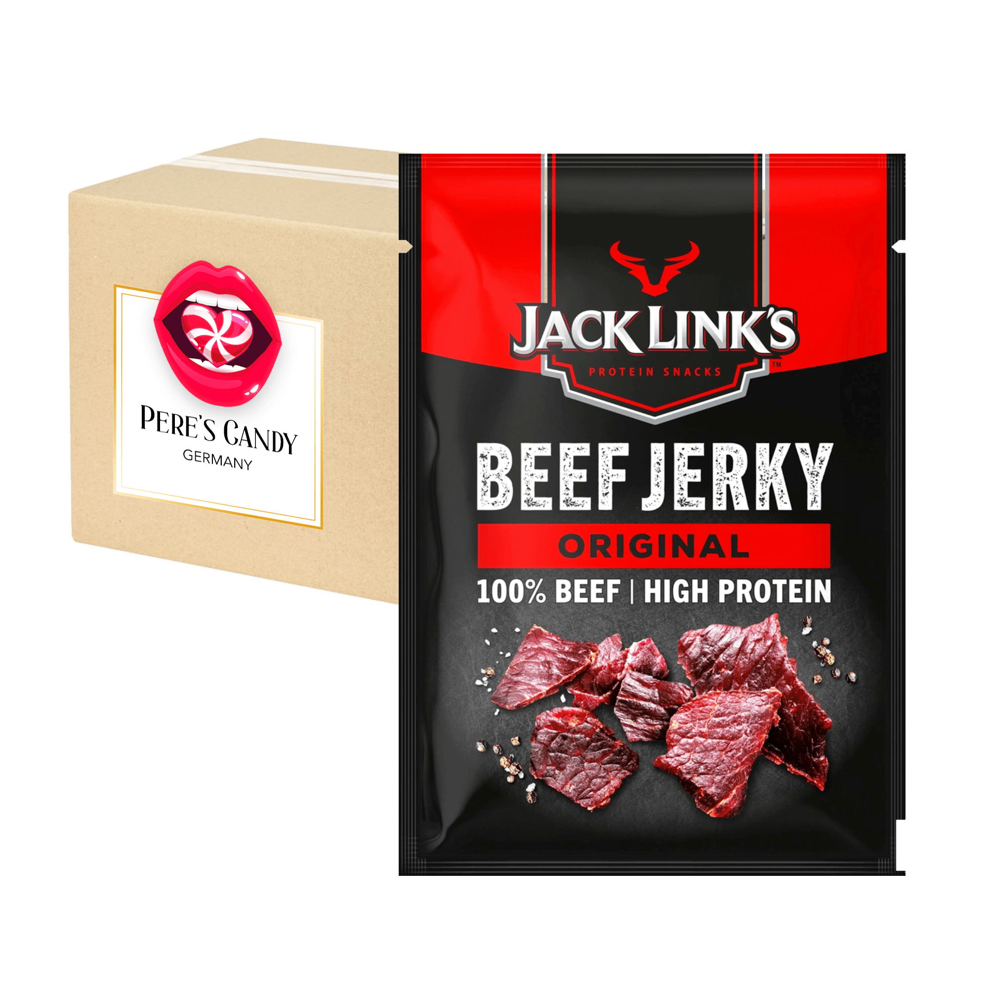 Jack Links Beef Jerky - Original 6x25g Spiced And Dried Beef Strips 150g