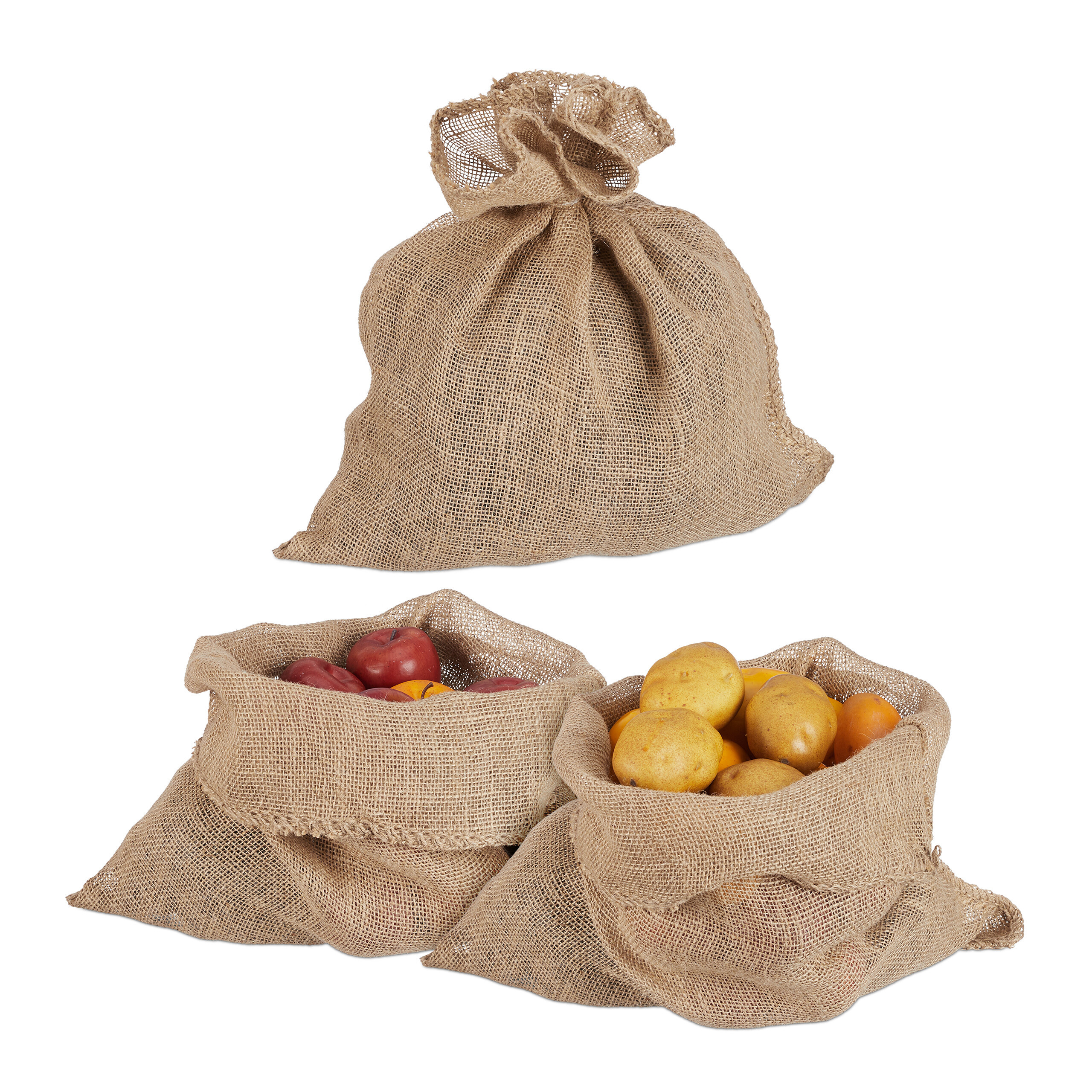E-shop 3 x Jutesack in Natur - (B)50 x (H)55 cm