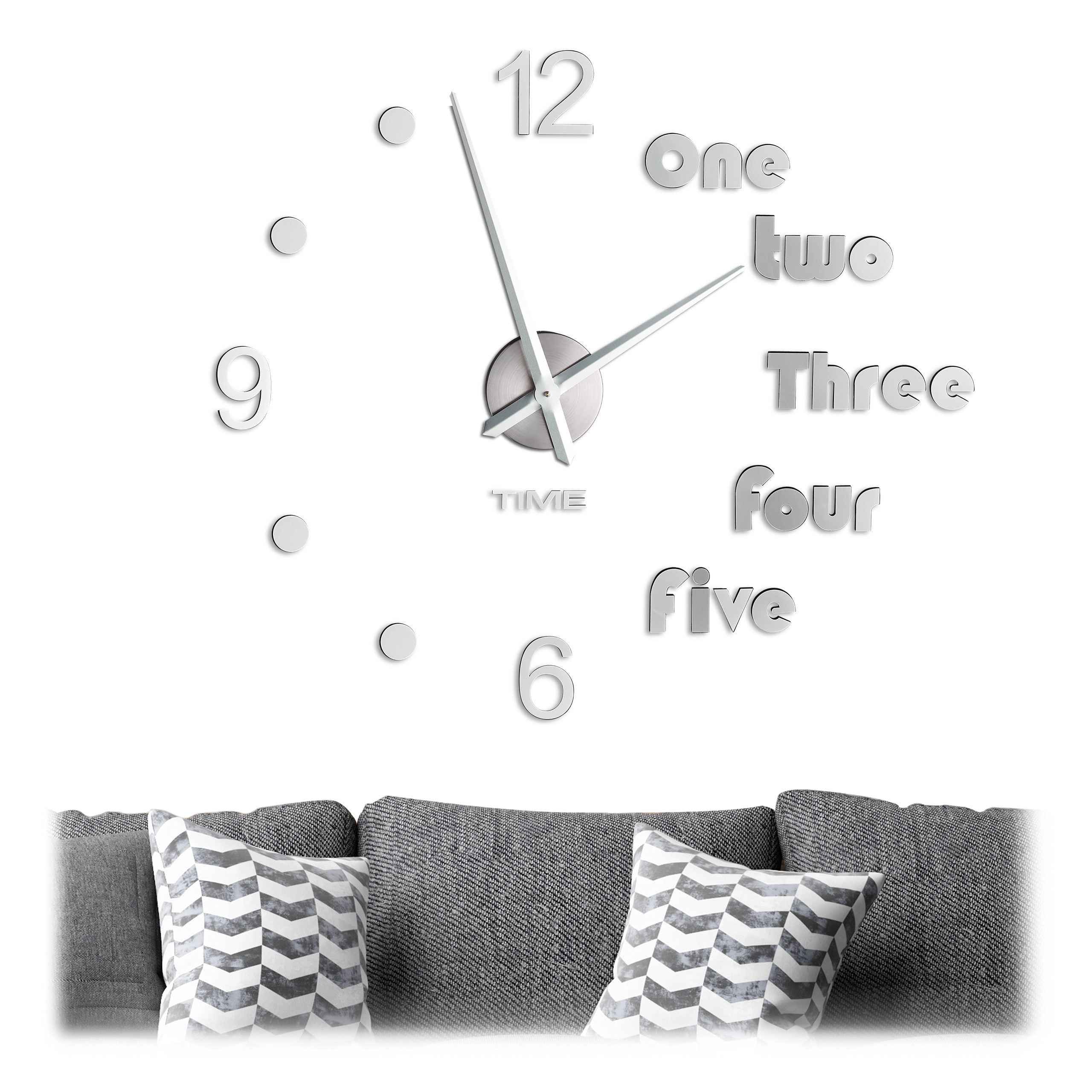 Wall Clock "diy" In Silvery