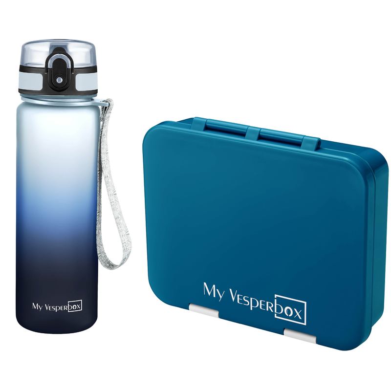 E-shop My Vesperbox Jin Set – Bento Box & Trinkflasche 500 ml – Lunchbox mit variablen Fächern – Brotdose für Kinder – auslaufsicher, BPA- – ideal für