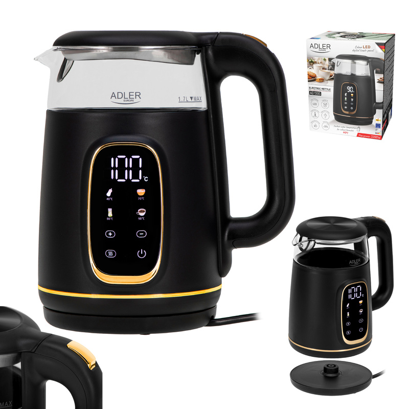 TEMU Electric Kettle 1.7l Wireless 2200w Glass Temperature Control