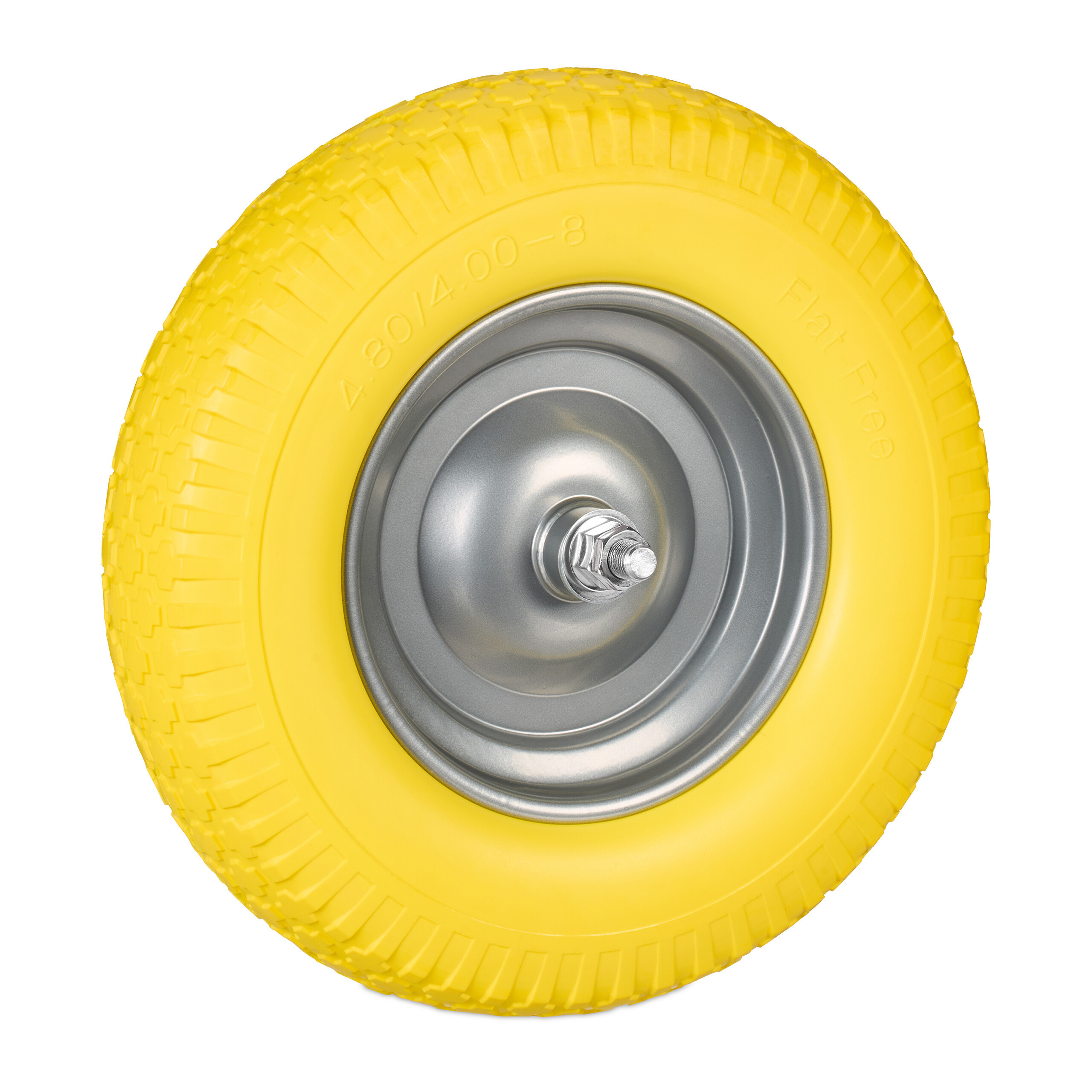 Image of Wheelbarrow Tire In Yellow/ Gray - 4.00-8